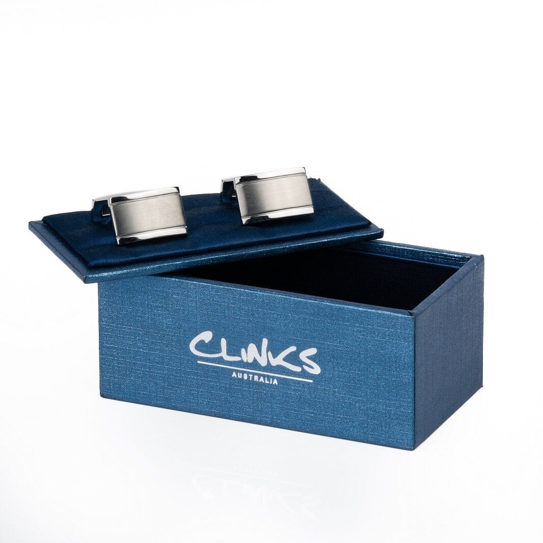 Classic Curve Silver Cufflinks Classic & Modern Cufflinks Clinks Australia 