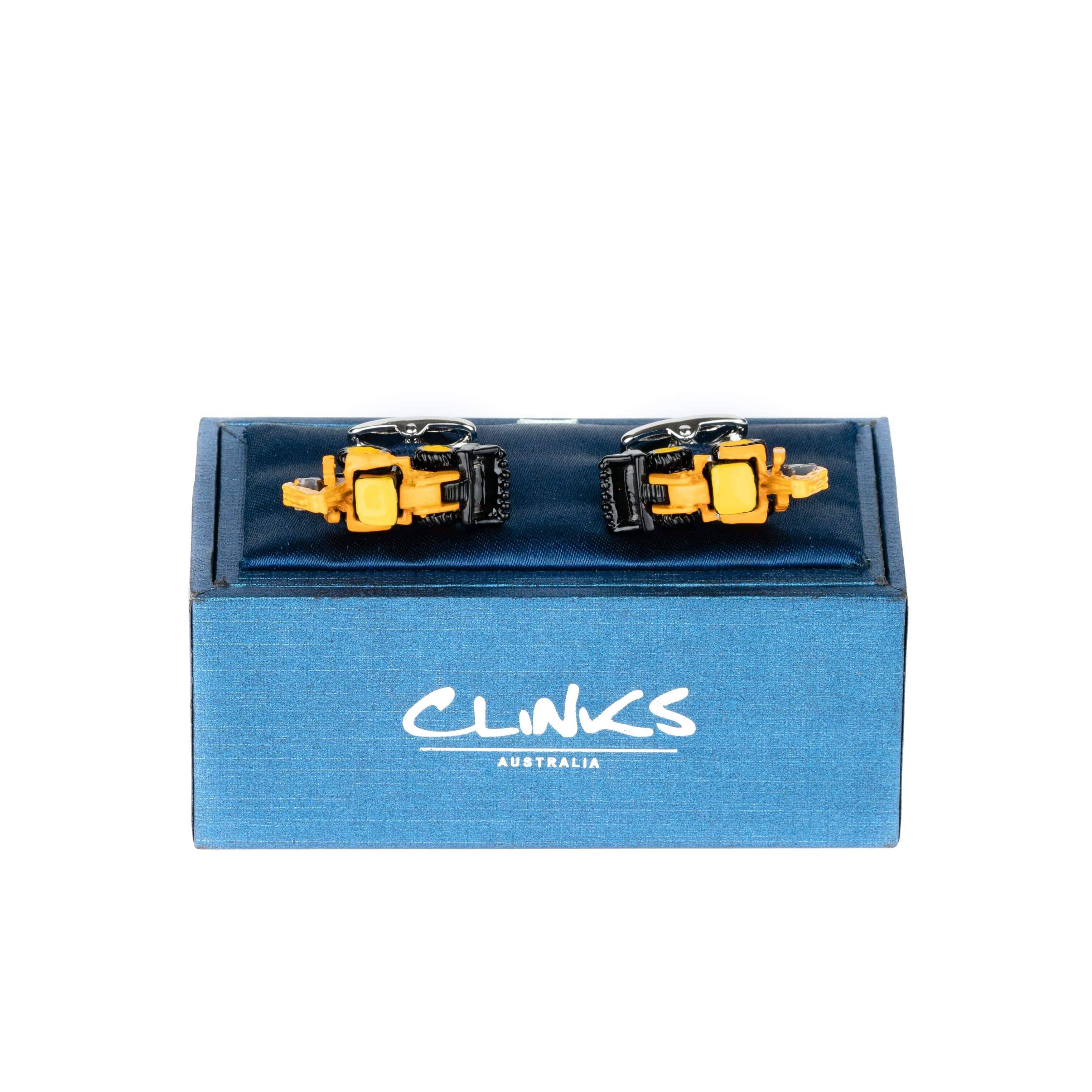 Yellow Backhoe Cufflinks Novelty Cufflinks Clinks Australia 