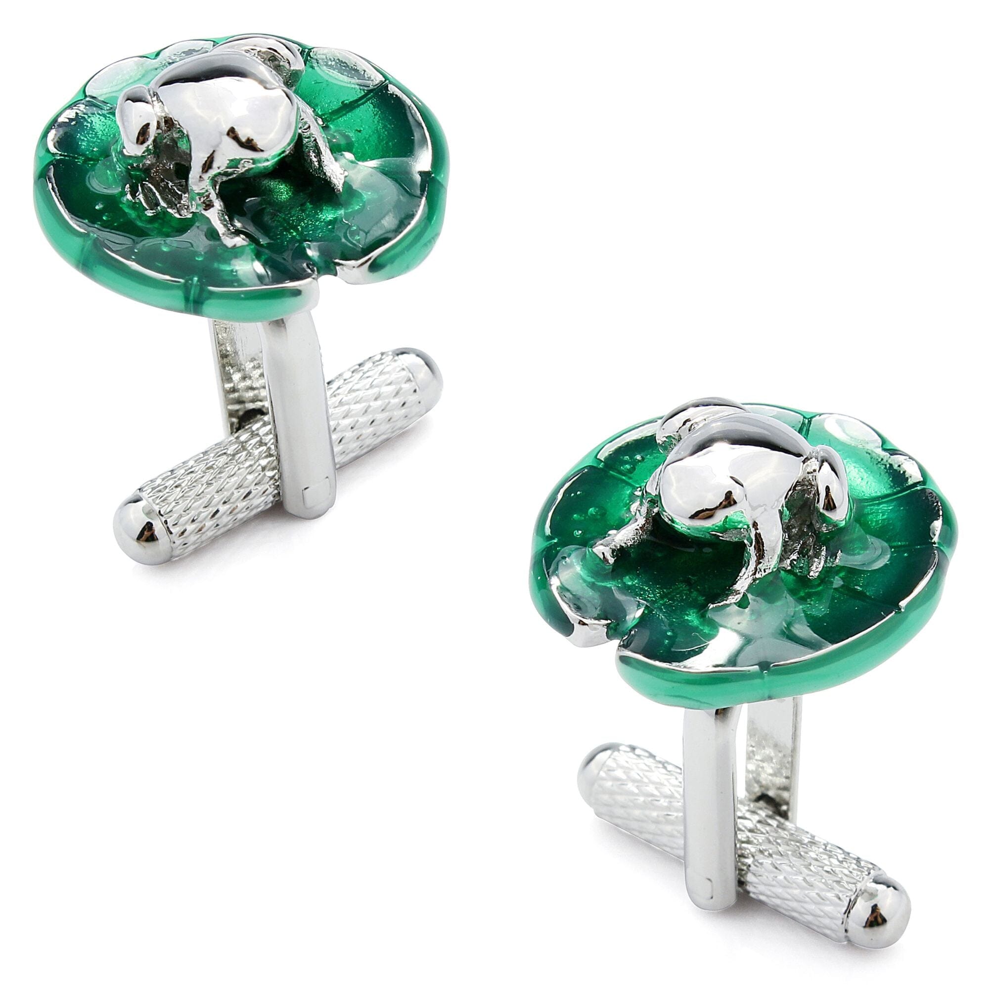 Frog on a Lily Pad Cufflinks Novelty Cufflinks Clinks Australia Frog on a Lily Pad Cufflinks 