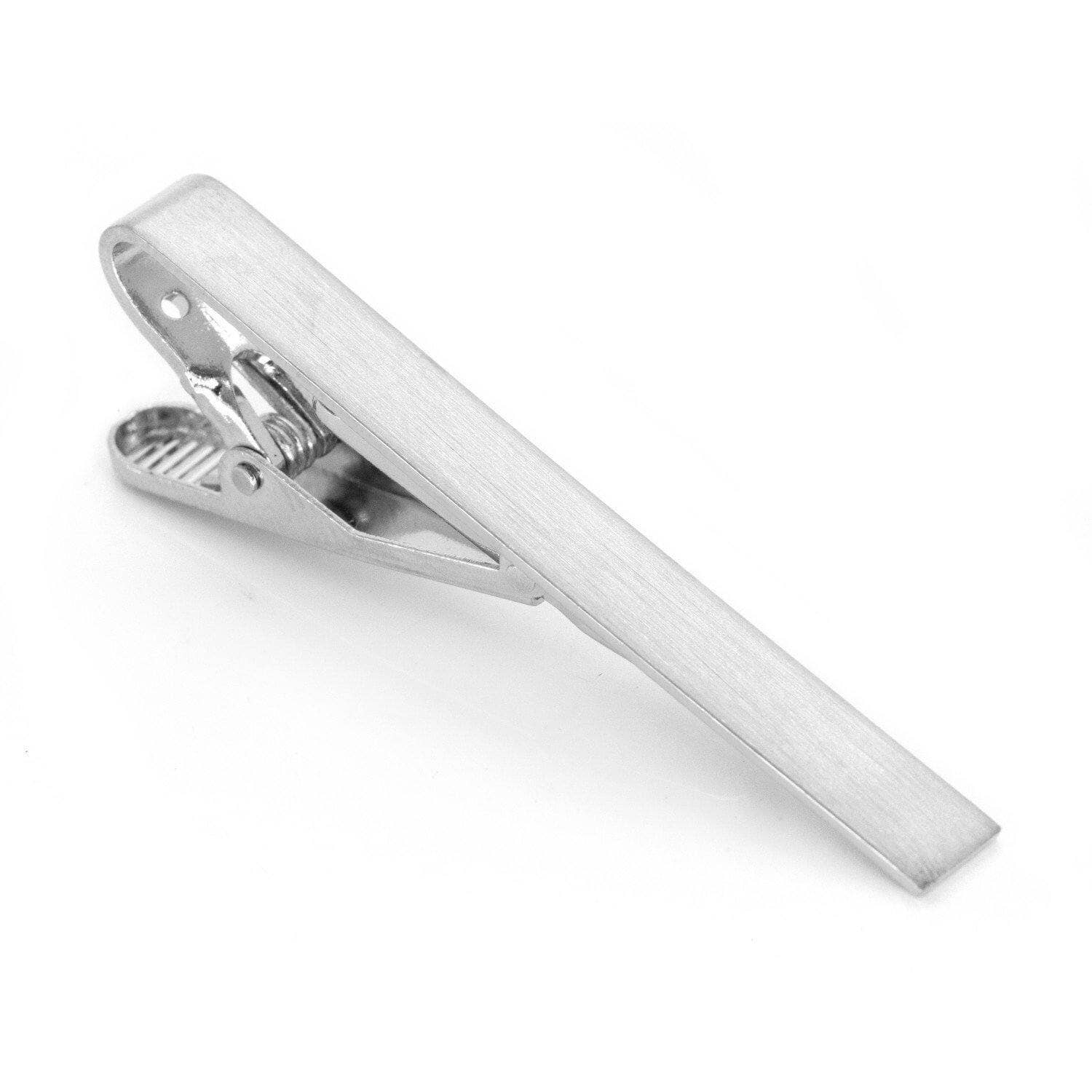 Brushed Silver Tie Clip Tie Bars Clinks Brushed Silver Tie Clip 