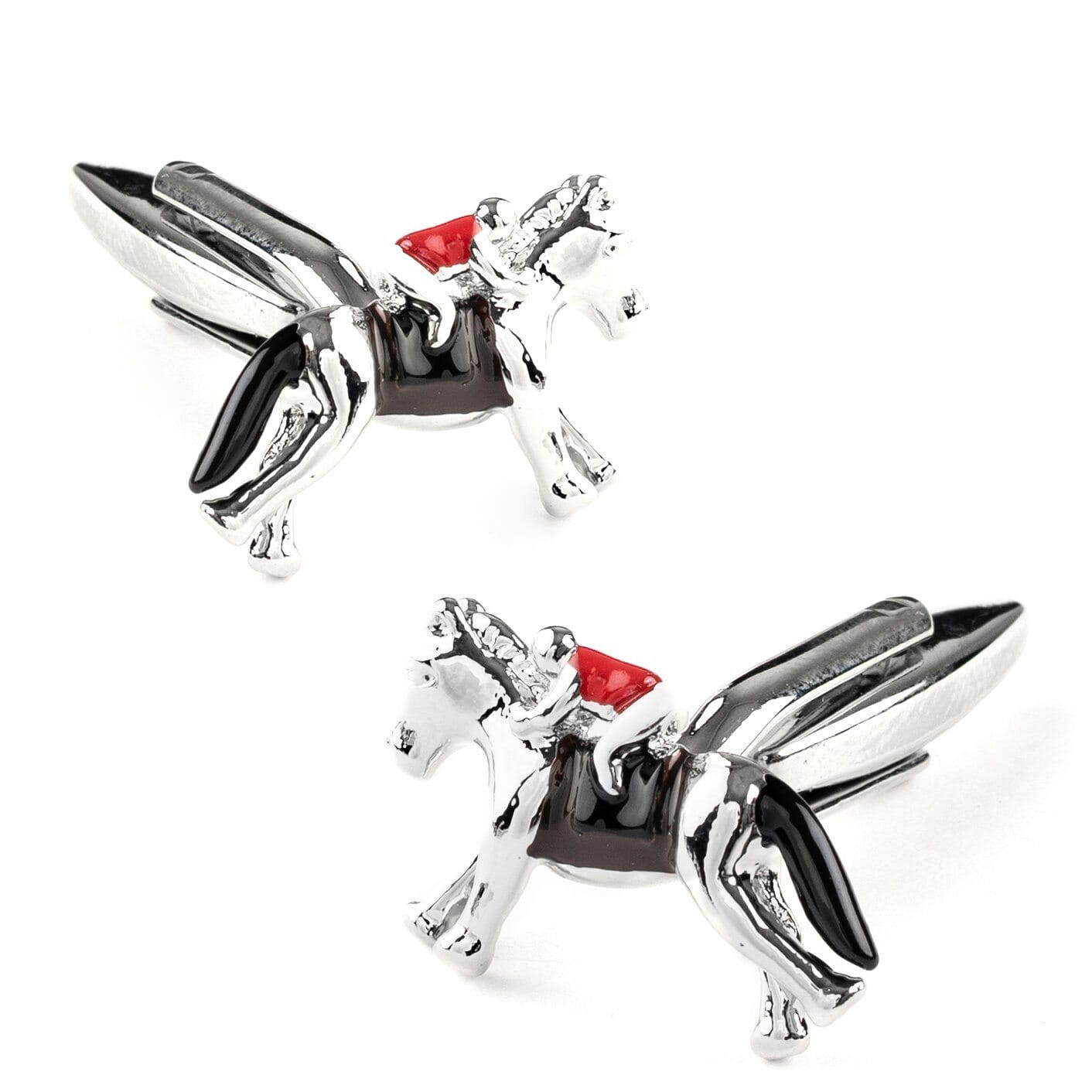 Racing Horses with Jockey (Colour) Cufflinks Novelty Cufflinks Clinks Australia 