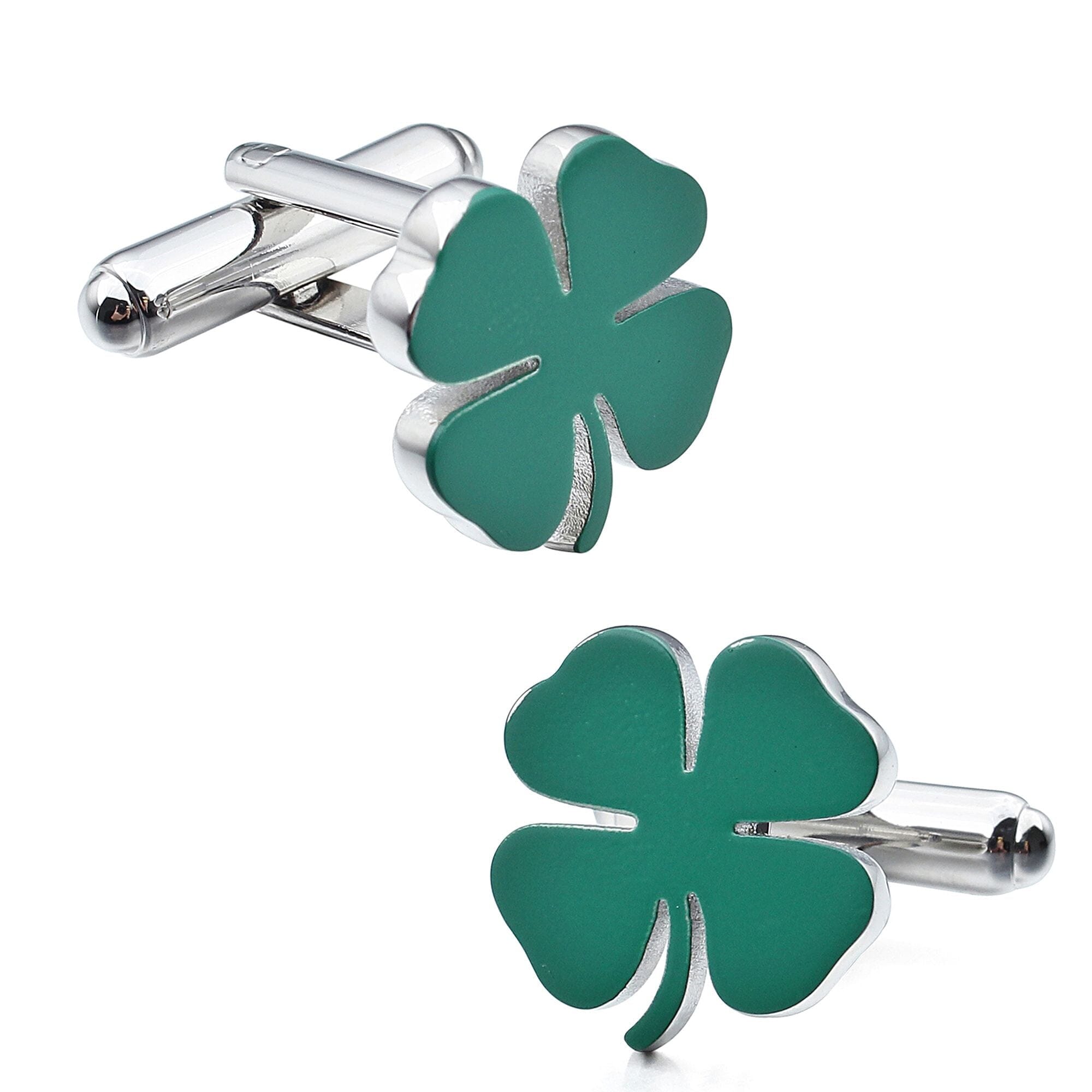Green Lucky Four Leaf Clover Cufflinks Novelty Cufflinks Clinks Australia 