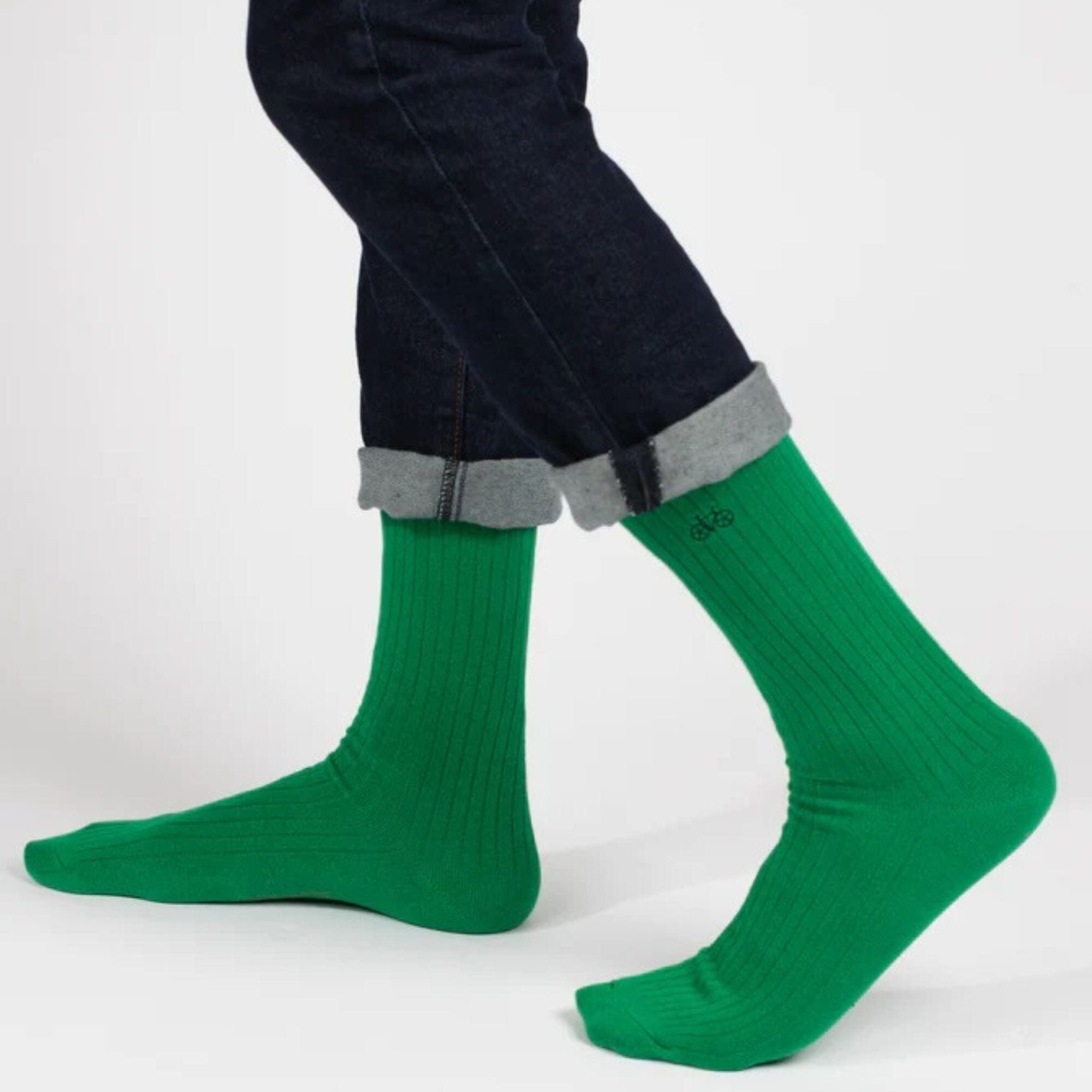 Green Ribbed Socks Socks Clinks 
