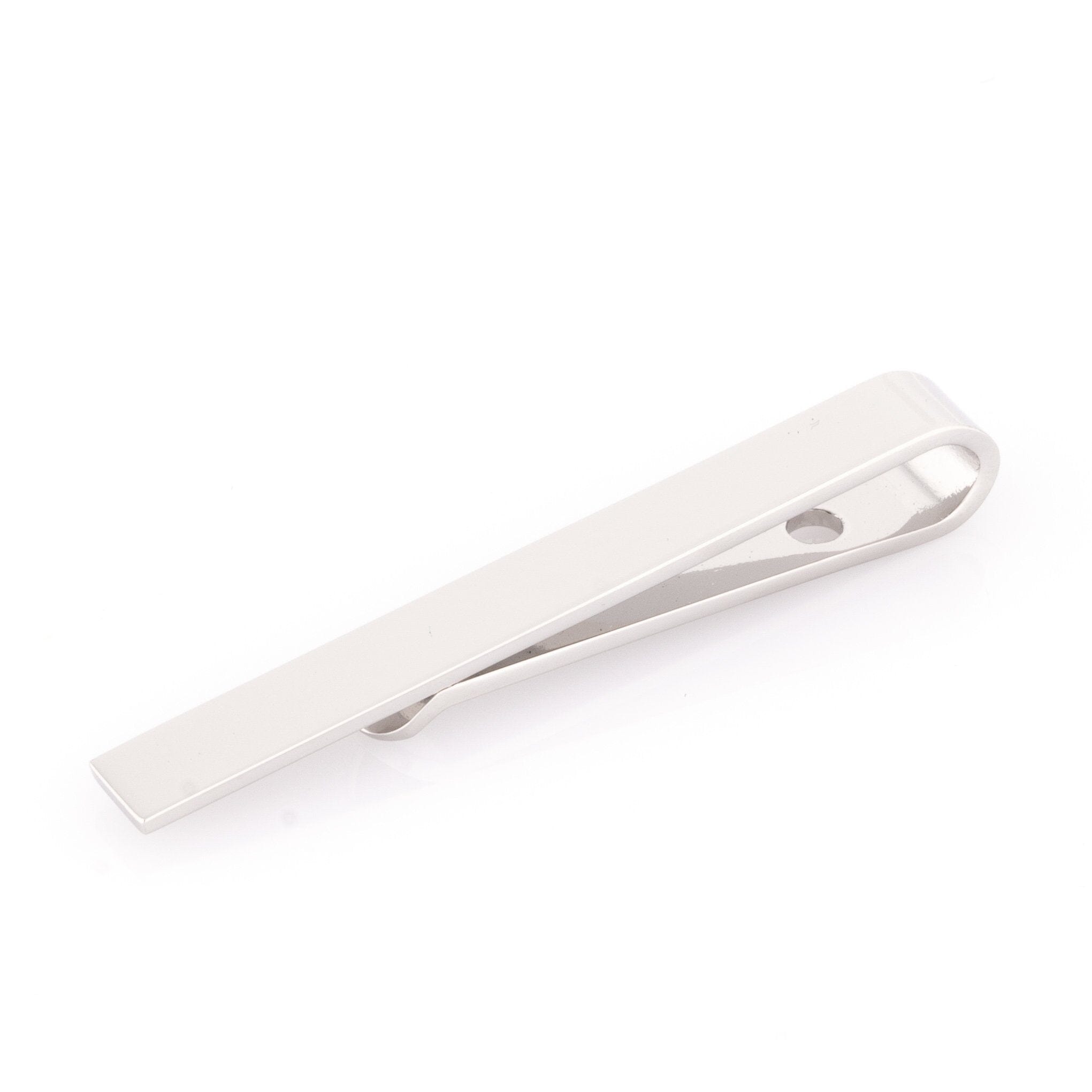 Shiny Silver Small Tie Bar Tie Clips Clinks Shiny Silver Small Tie Bar 