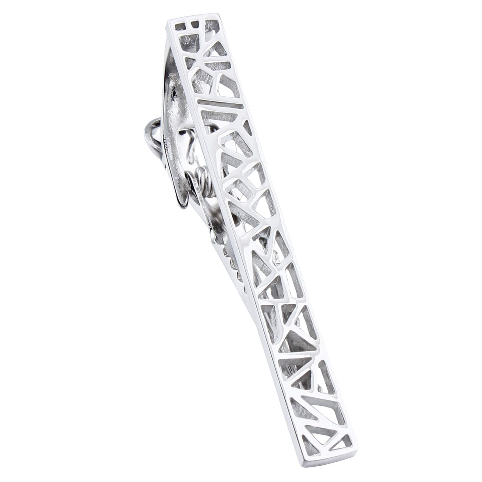 Geometric Shapes Silver Tie Clip Tie Bars Clinks Australia 