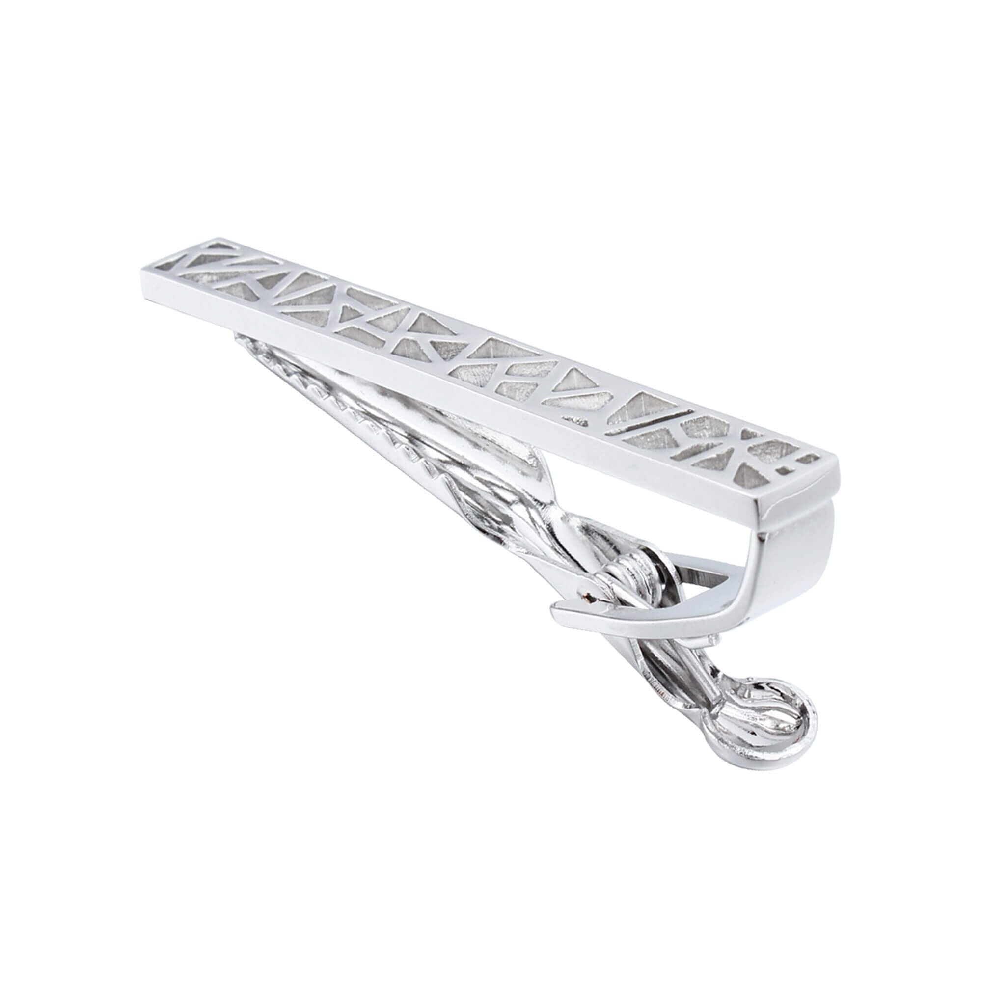 Geometric Shapes Silver Tie Clip Tie Bars Clinks Australia 