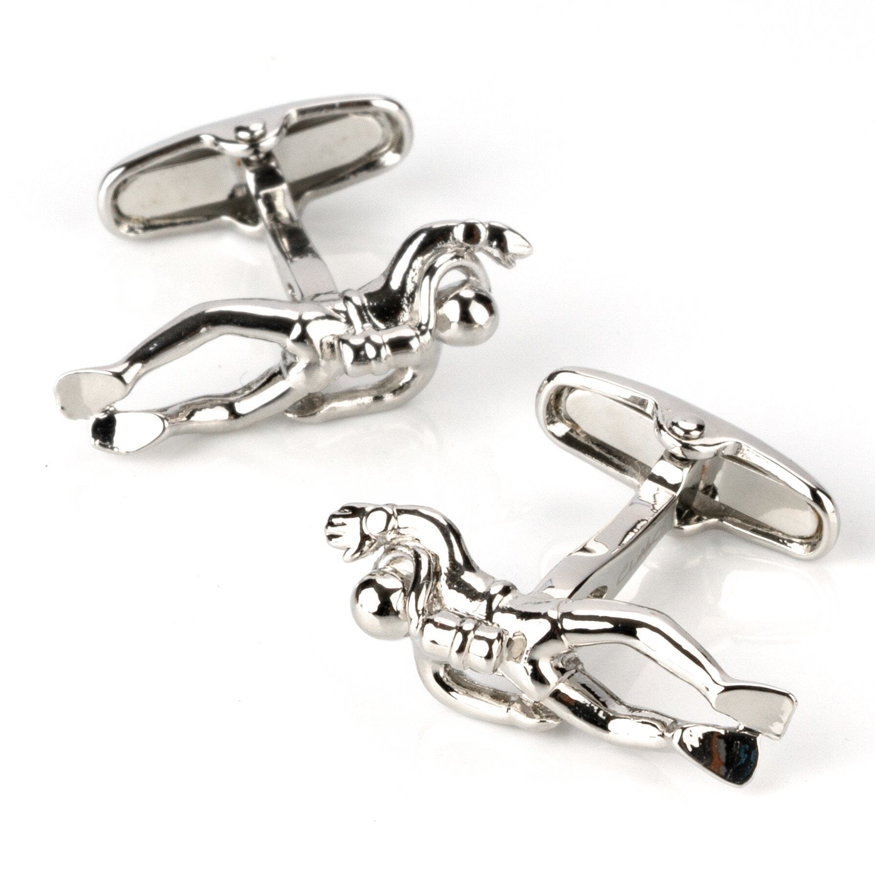Scuba Diver Cufflinks Silver Novelty Cufflinks Clinks Australia 