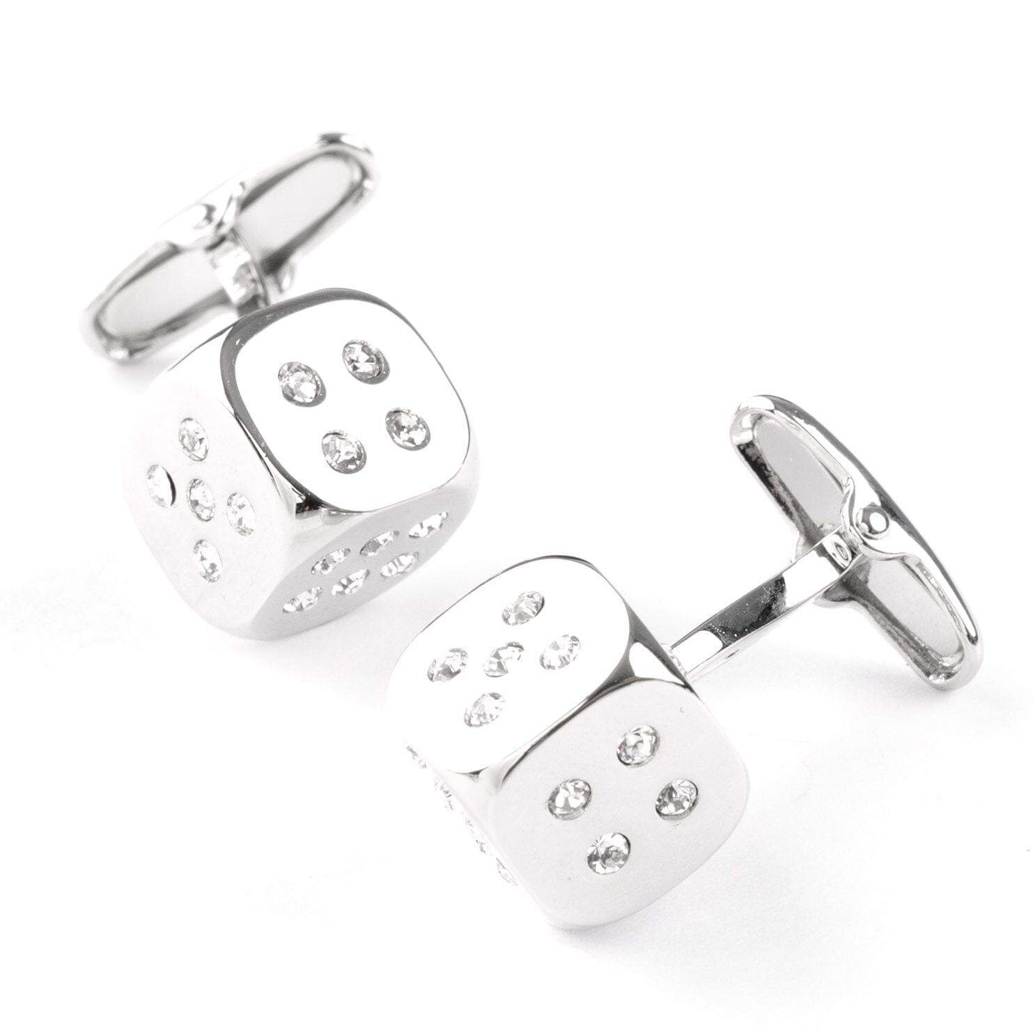 Silver "Diamond" Dice Cufflinks Novelty Cufflinks Clinks Australia 