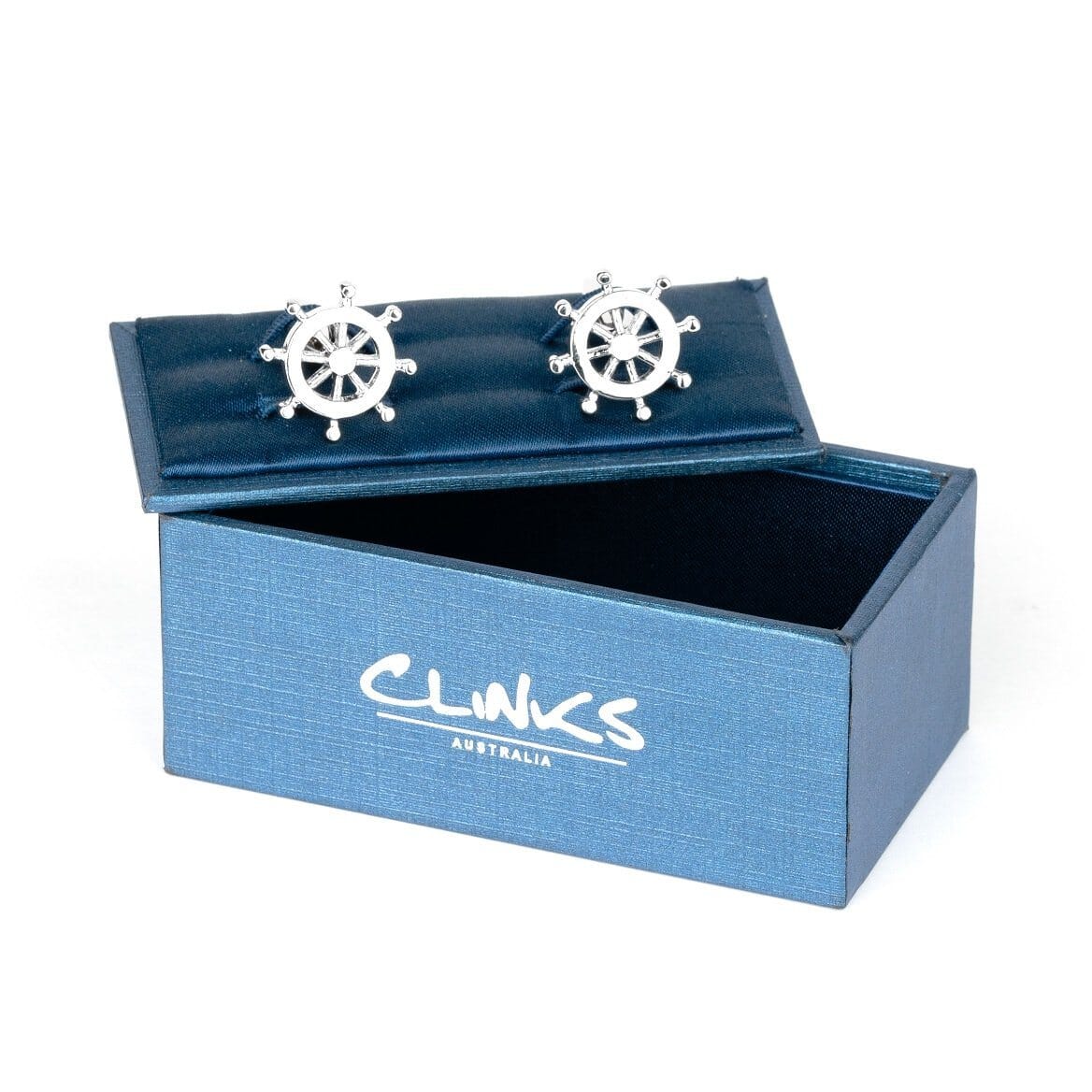 Silver Helm Ships Wheel Cufflinks Novelty Cufflinks Clinks Australia 
