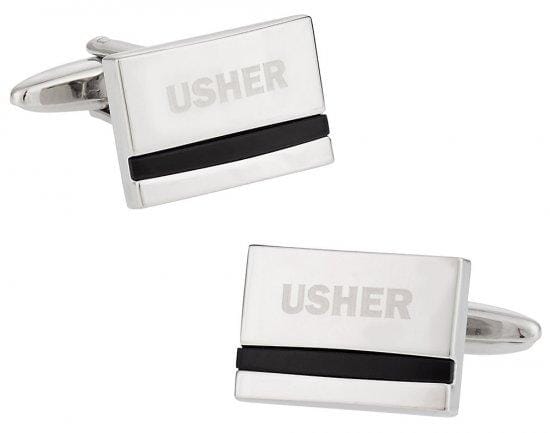 Usher Laser Etched Onyx Silver Wedding Cufflinks Wedding Cufflinks Clinks Australia Usher Laser Etched Onyx Silver Cufflinks 