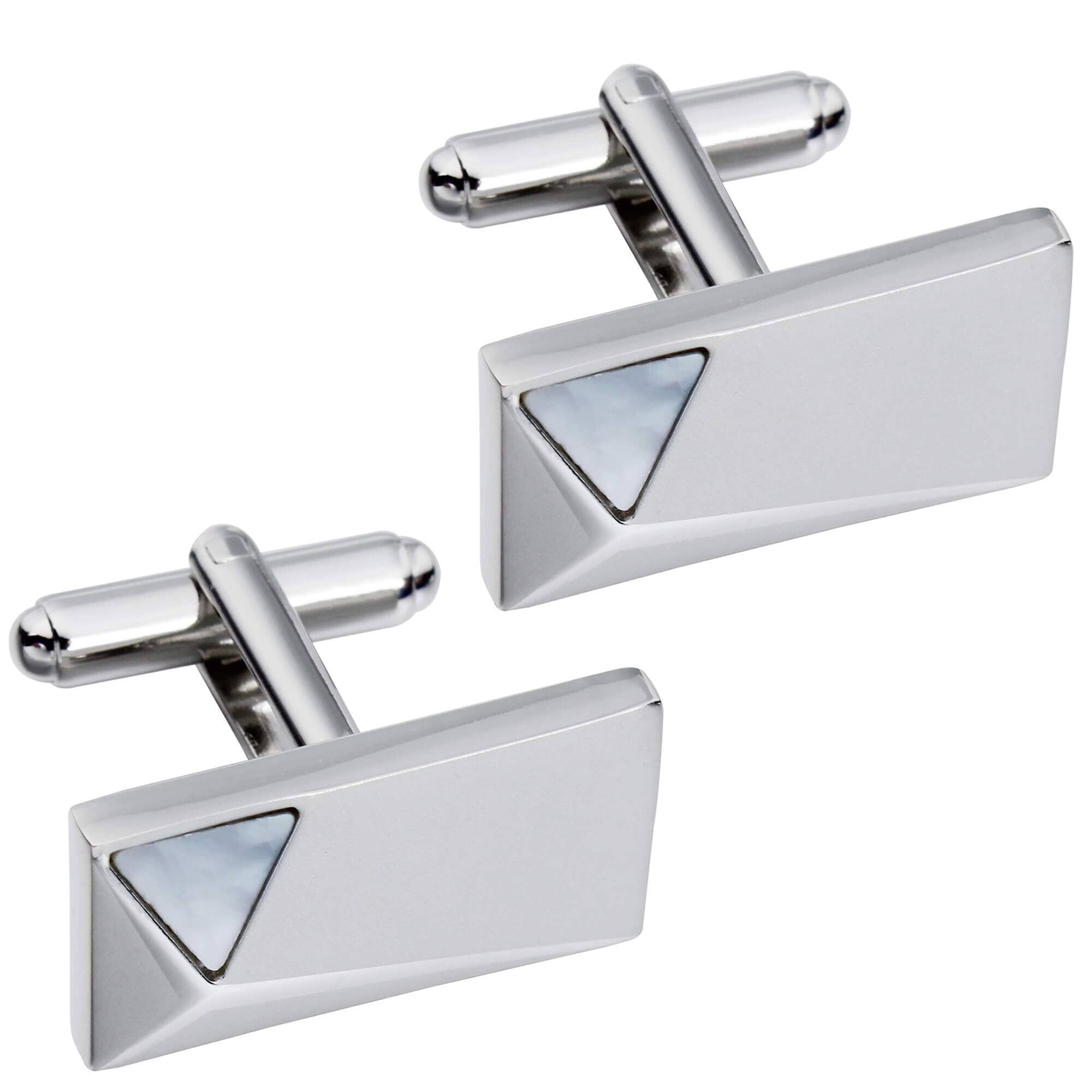 Silver Peak with Mother of Pearl Cufflinks Classic & Modern Cufflinks Clinks Australia 