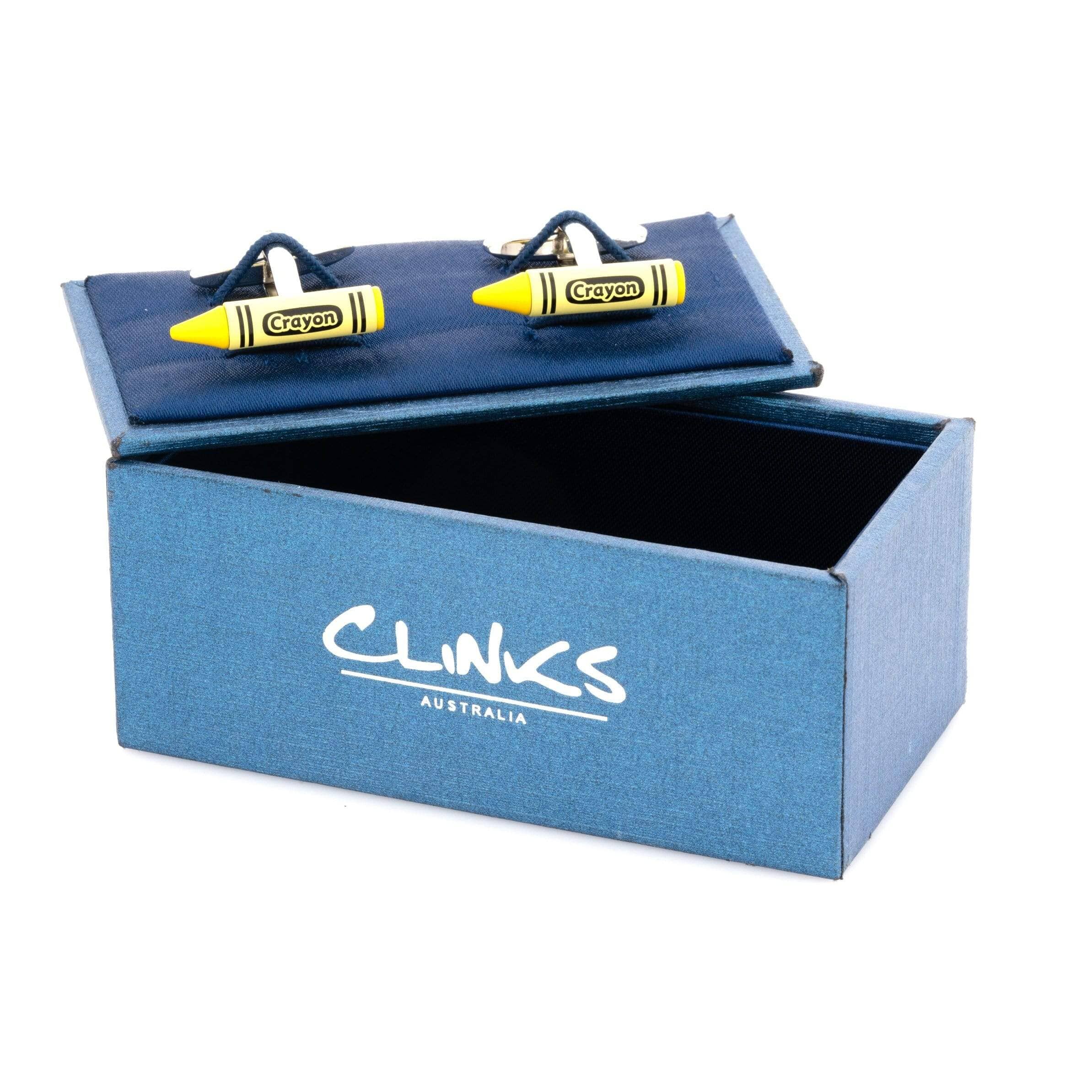 Yellow Crayon Cufflinks Novelty Cufflinks Clinks Australia 