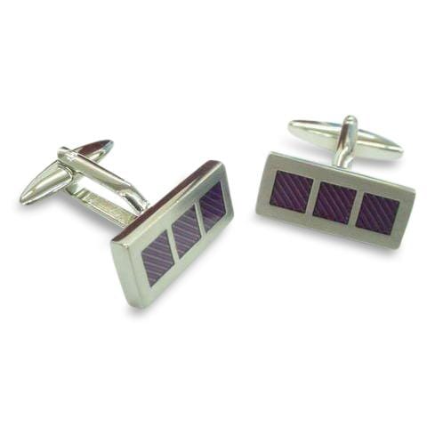 Three Square Purple Cufflinks Classic & Modern Cufflinks Clinks Australia 