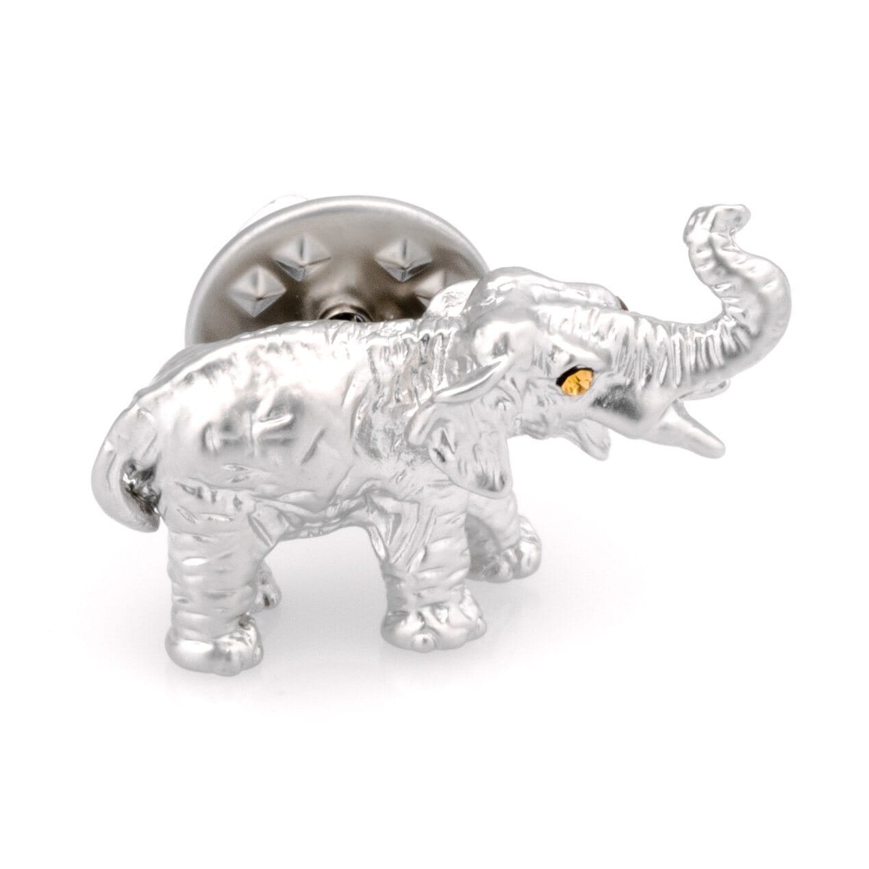 Brushed Silver Elephant Lapel Pin Lapel Pin Clinks 