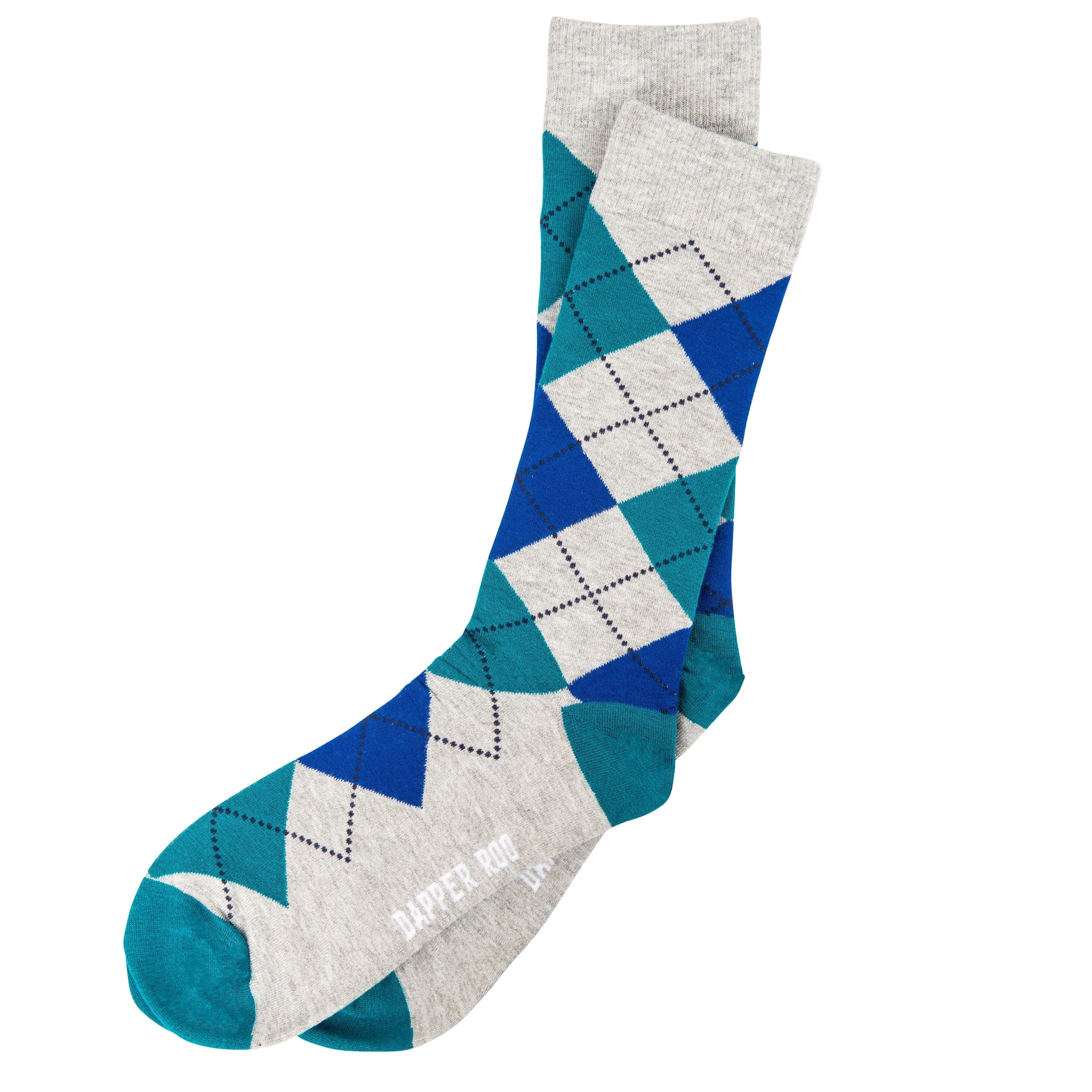 Argyle Tartan Grey Bamboo Socks by Dapper Roo Socks Dapper Roo 