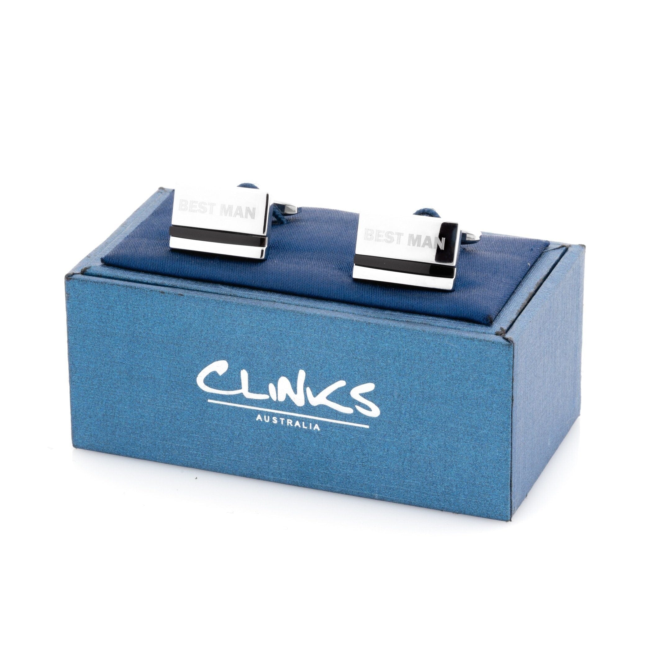 Best Man Laser Etched Onyx Silver Wedding Cufflinks Wedding Cufflinks Clinks Australia 