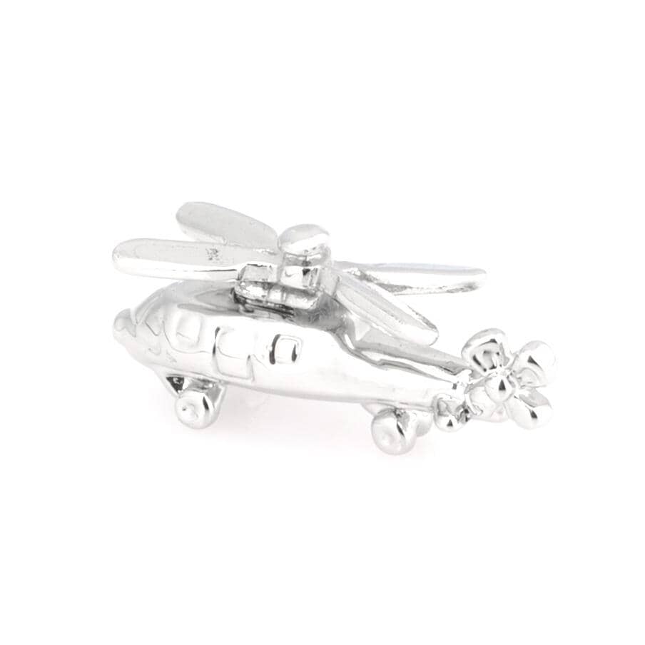 Silver Helicopter Lapel Pin Lapel Pin Clinks 