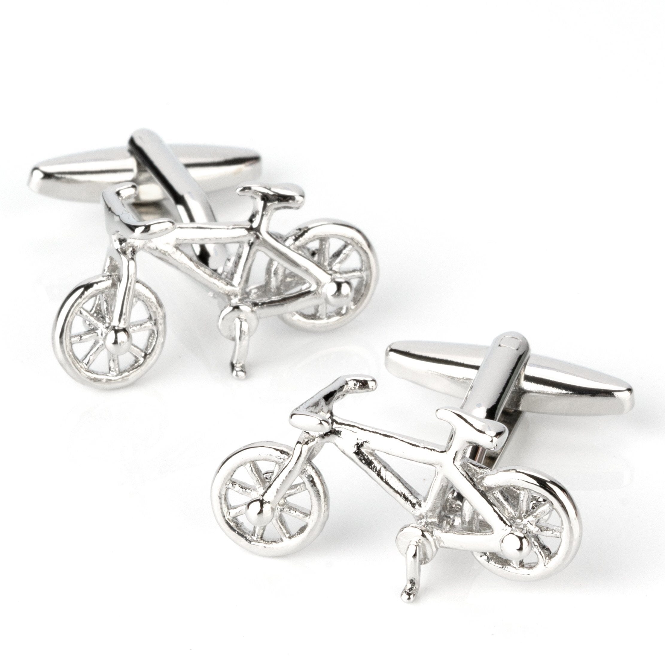 Silver Racing Bike Bicycle Cufflinks Novelty Cufflinks Clinks Australia 