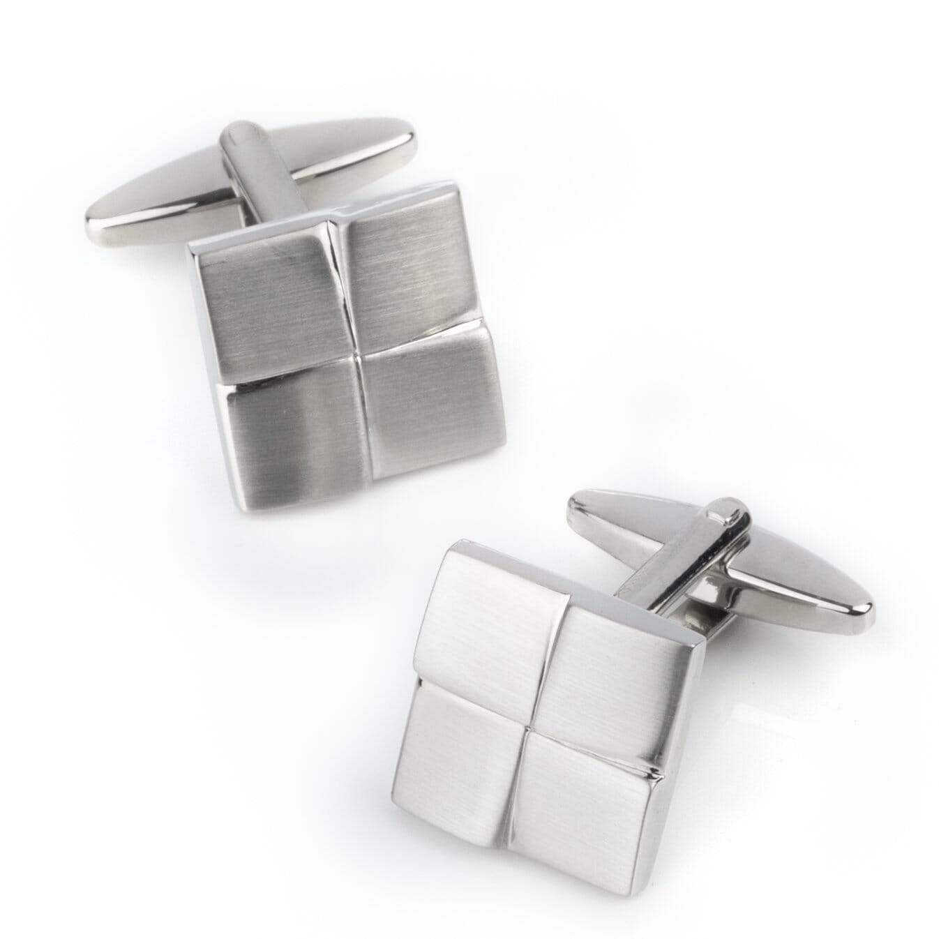Silver Four-Square Cufflinks Classic & Modern Cufflinks Clinks Australia 