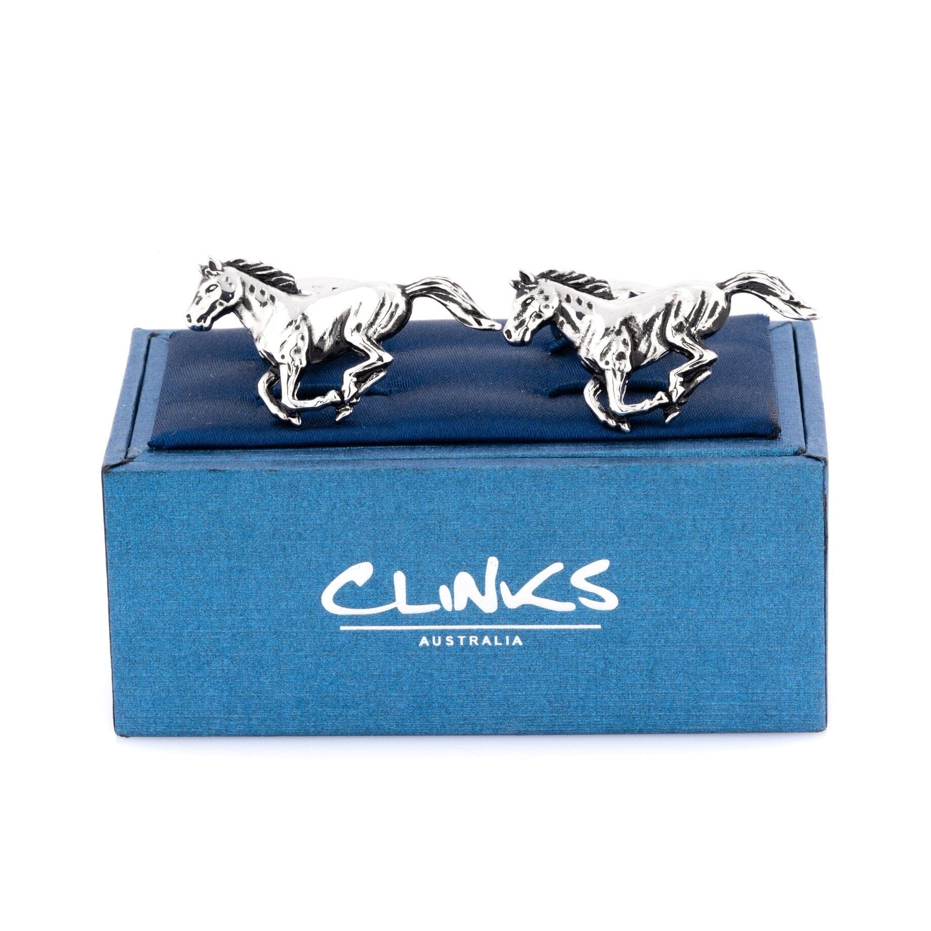 Silver Galloping Horses Cufflinks Novelty Cufflinks Clinks Australia 