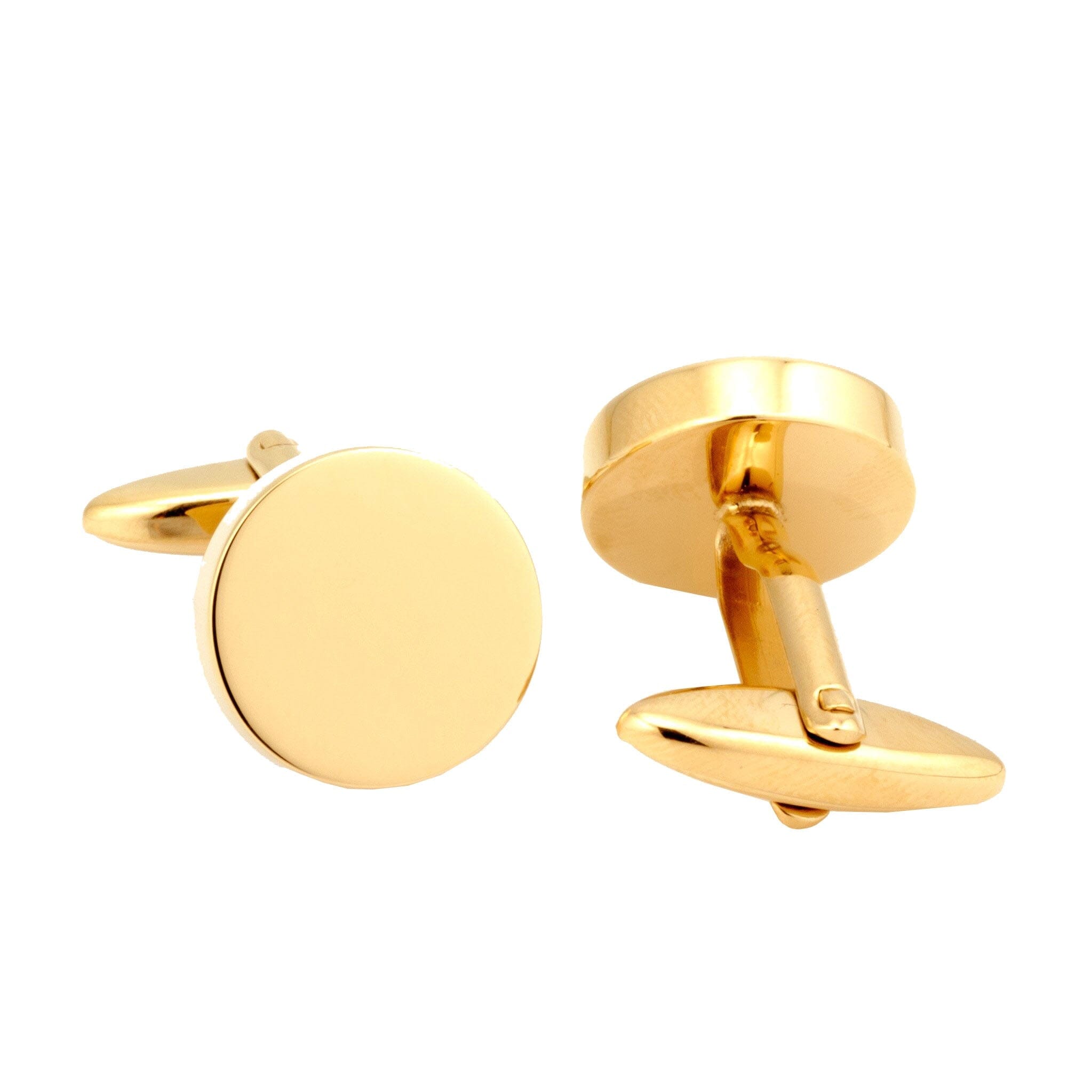 Shiny Round Gold Cufflinks & Tie Bar Set Gift Set Clinks Australia 