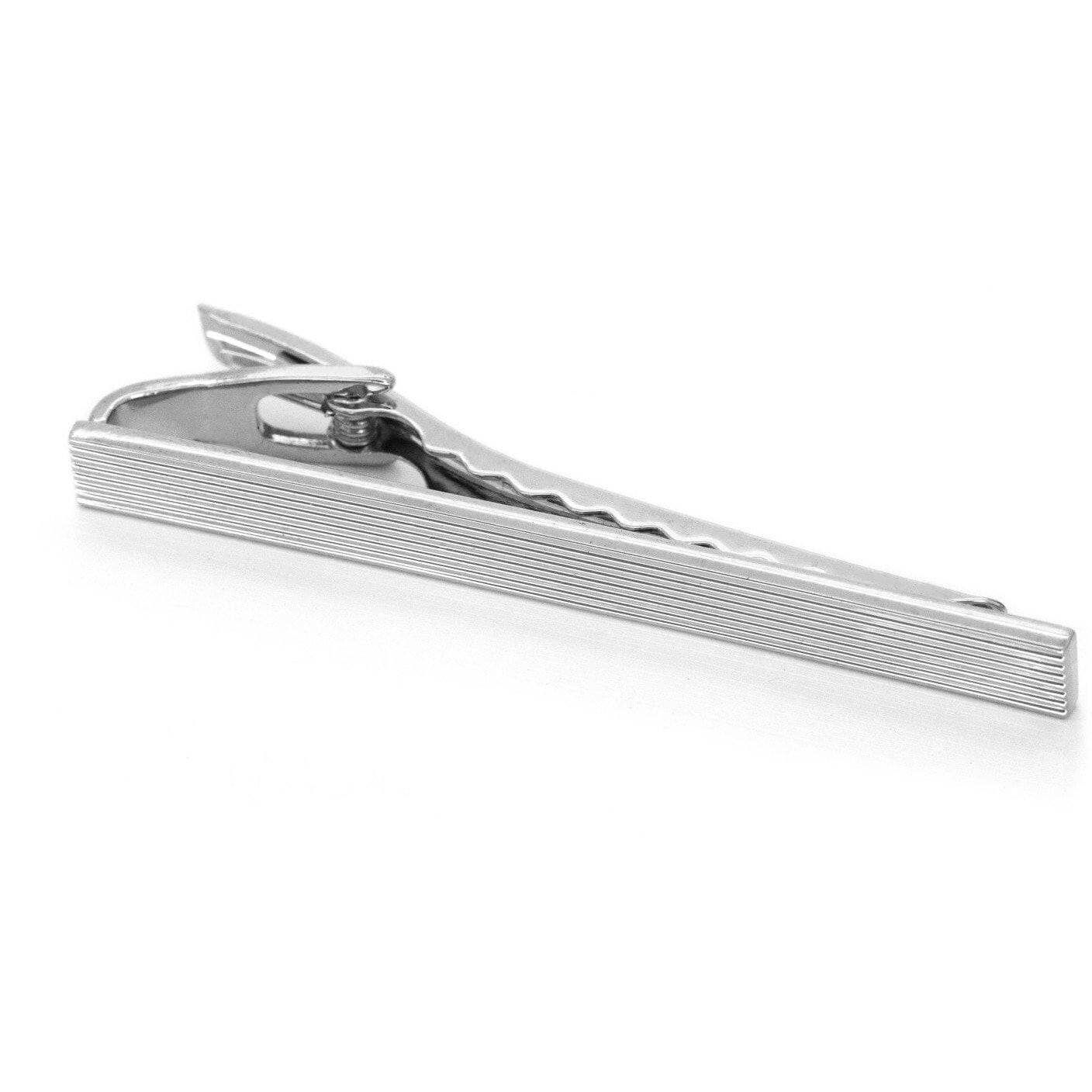 Silver Multi Lines Tie Clip Tie Clips Clinks Australia Silver Multi Lines Tie Clip 