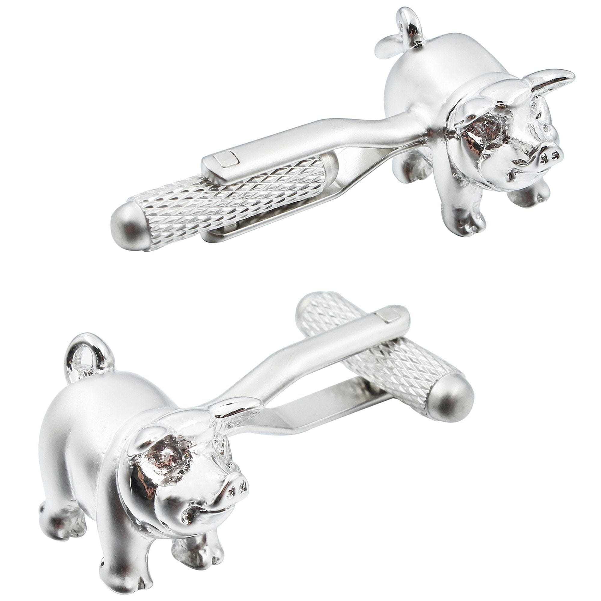 Cute Fat Pig Silver Cufflinks Novelty Cufflinks Clinks Australia 