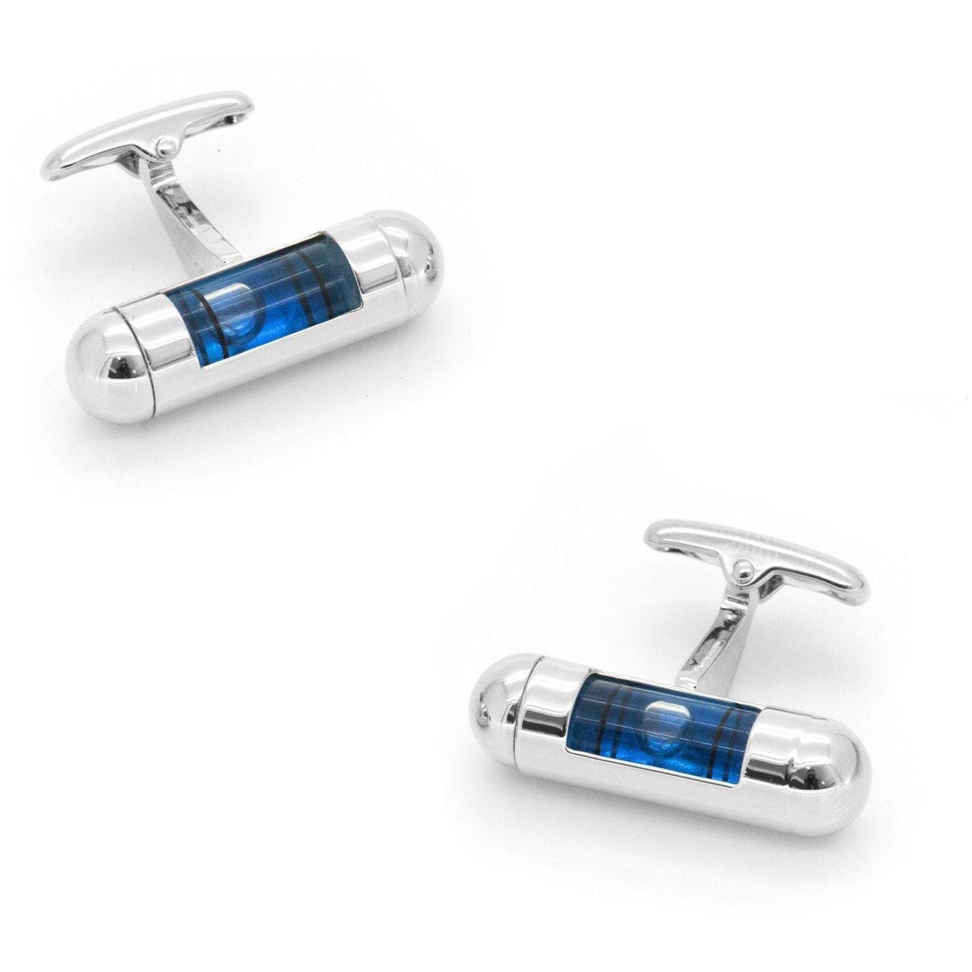 Blue Spirit Level Cufflinks Novelty Cufflinks Clinks Australia 