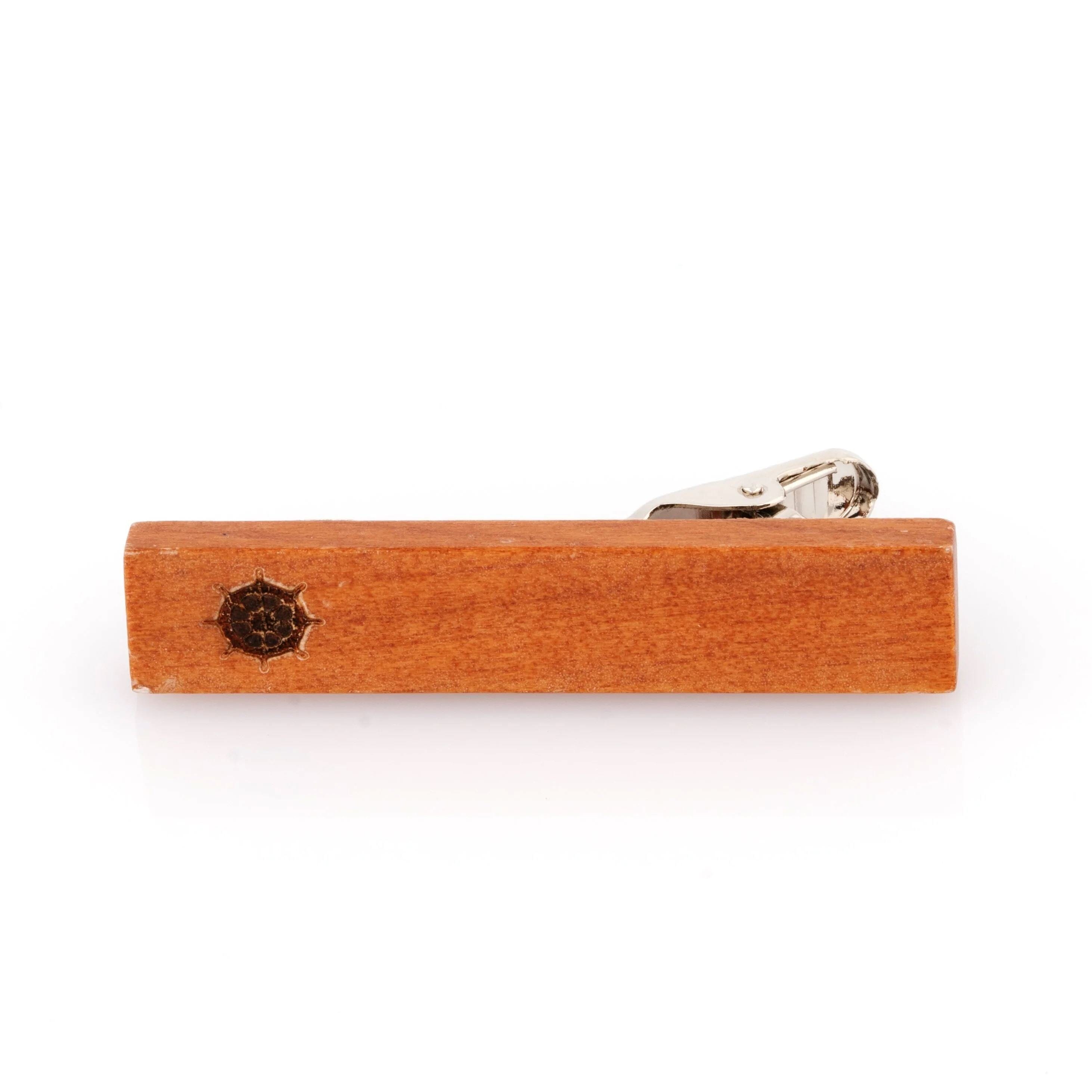 Wood Ships Wheel Stamp Tie Clip Tie Clips Clinks 