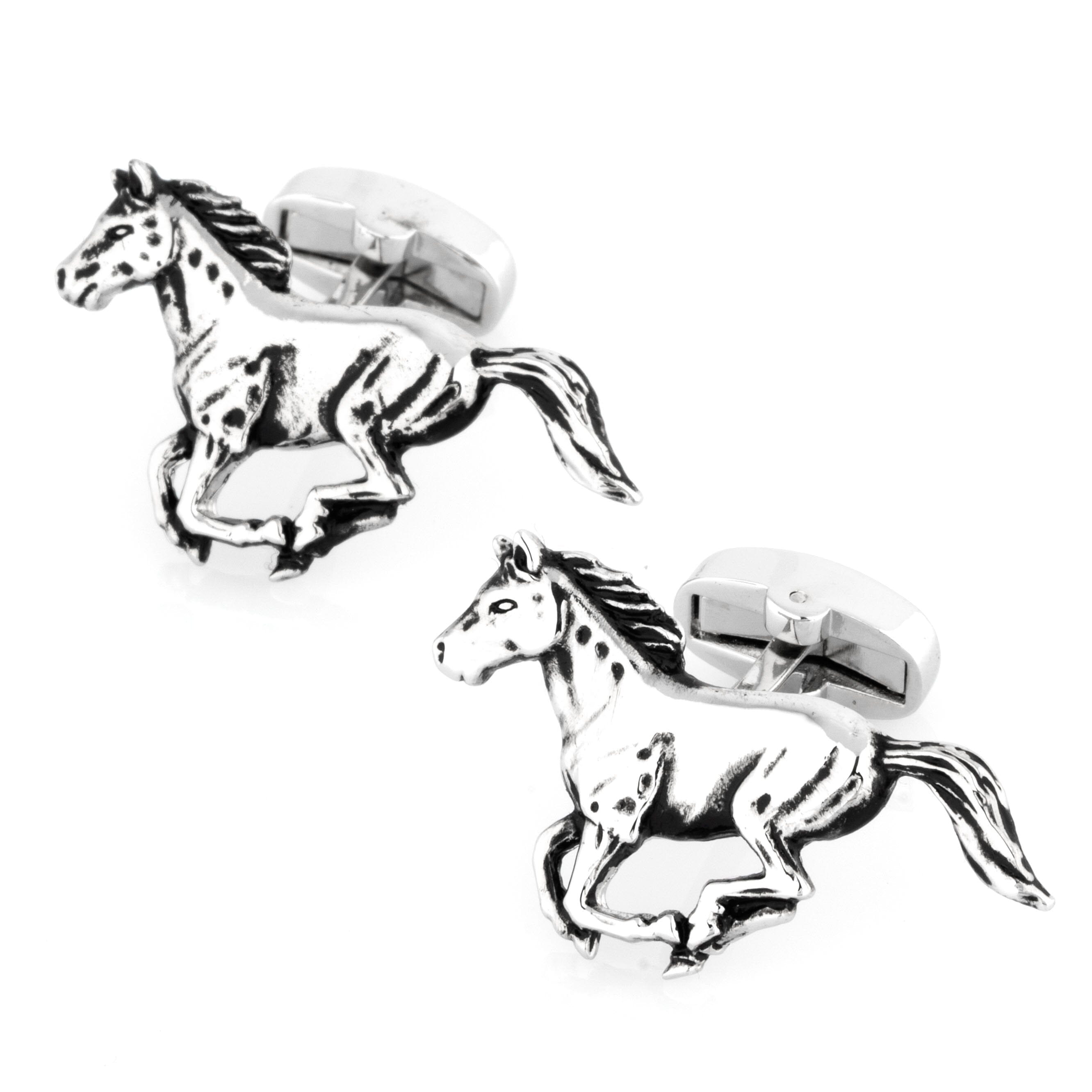 Silver Galloping Horses Cufflinks Novelty Cufflinks Clinks Australia 