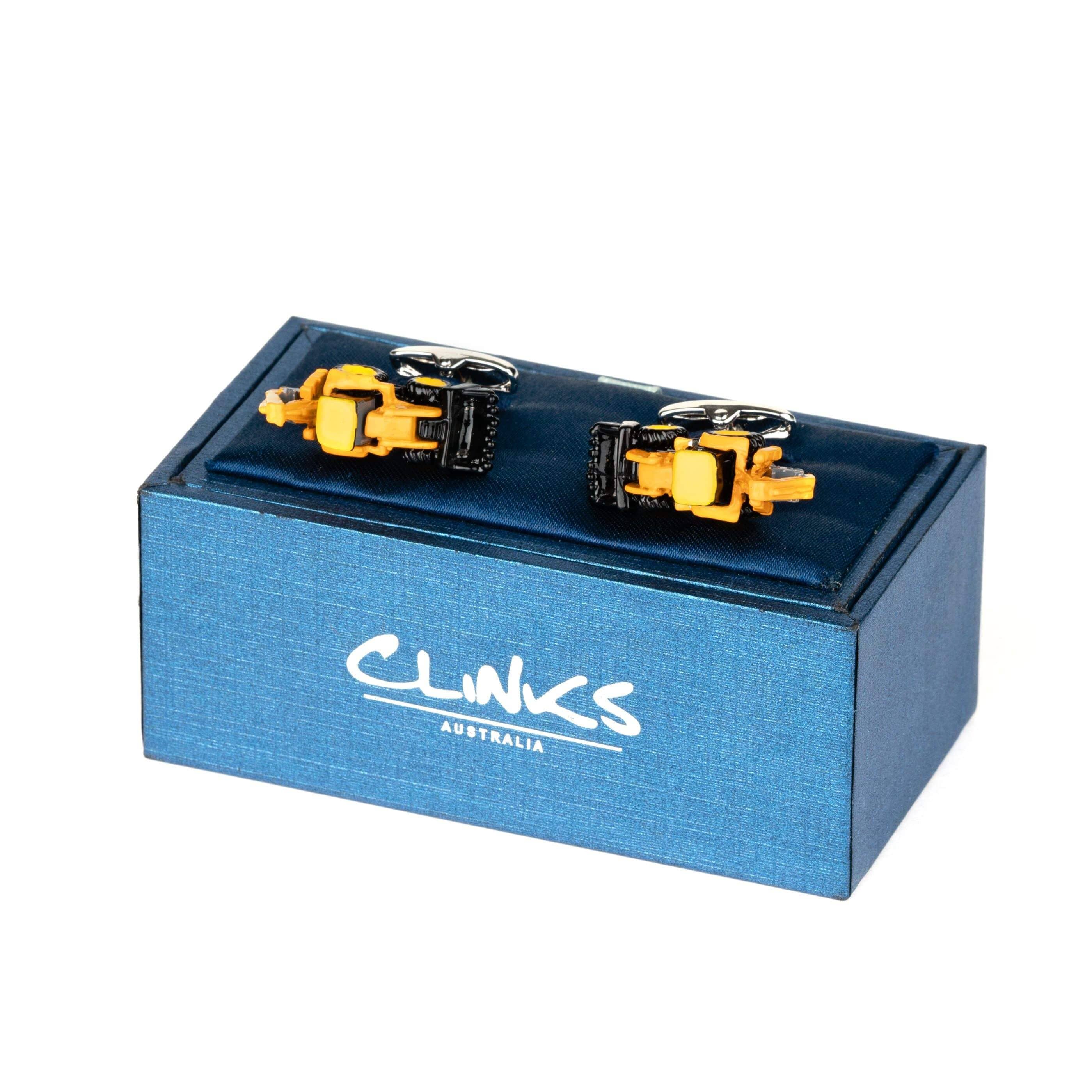 Yellow Backhoe Cufflinks Novelty Cufflinks Clinks Australia 
