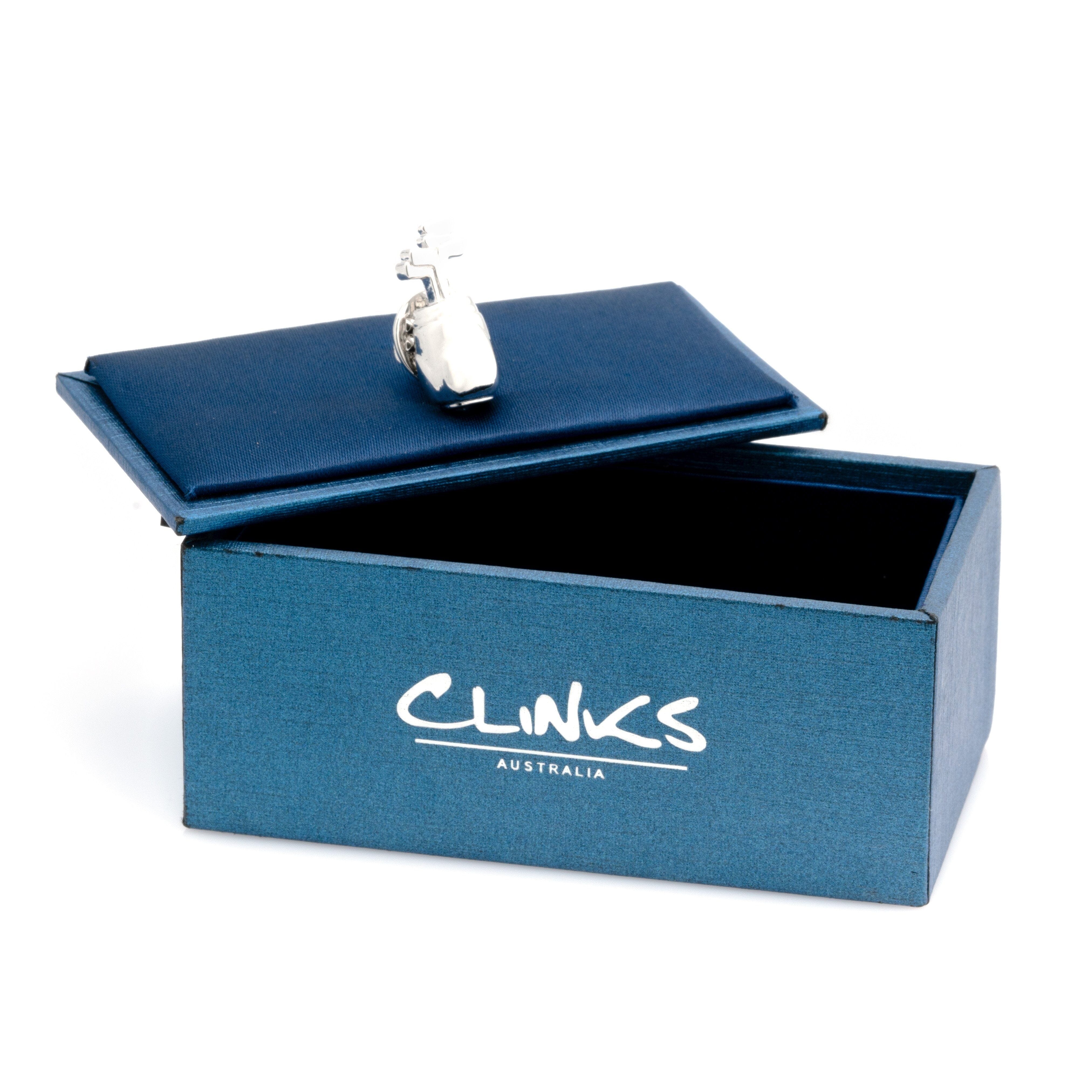 Silver Golf Bag with Clubs Lapel Pin Lapel Pin Clinks 