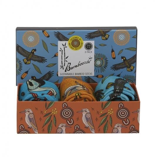 Australian Native Birds 3pk Gift Box Socks Bamboozld 