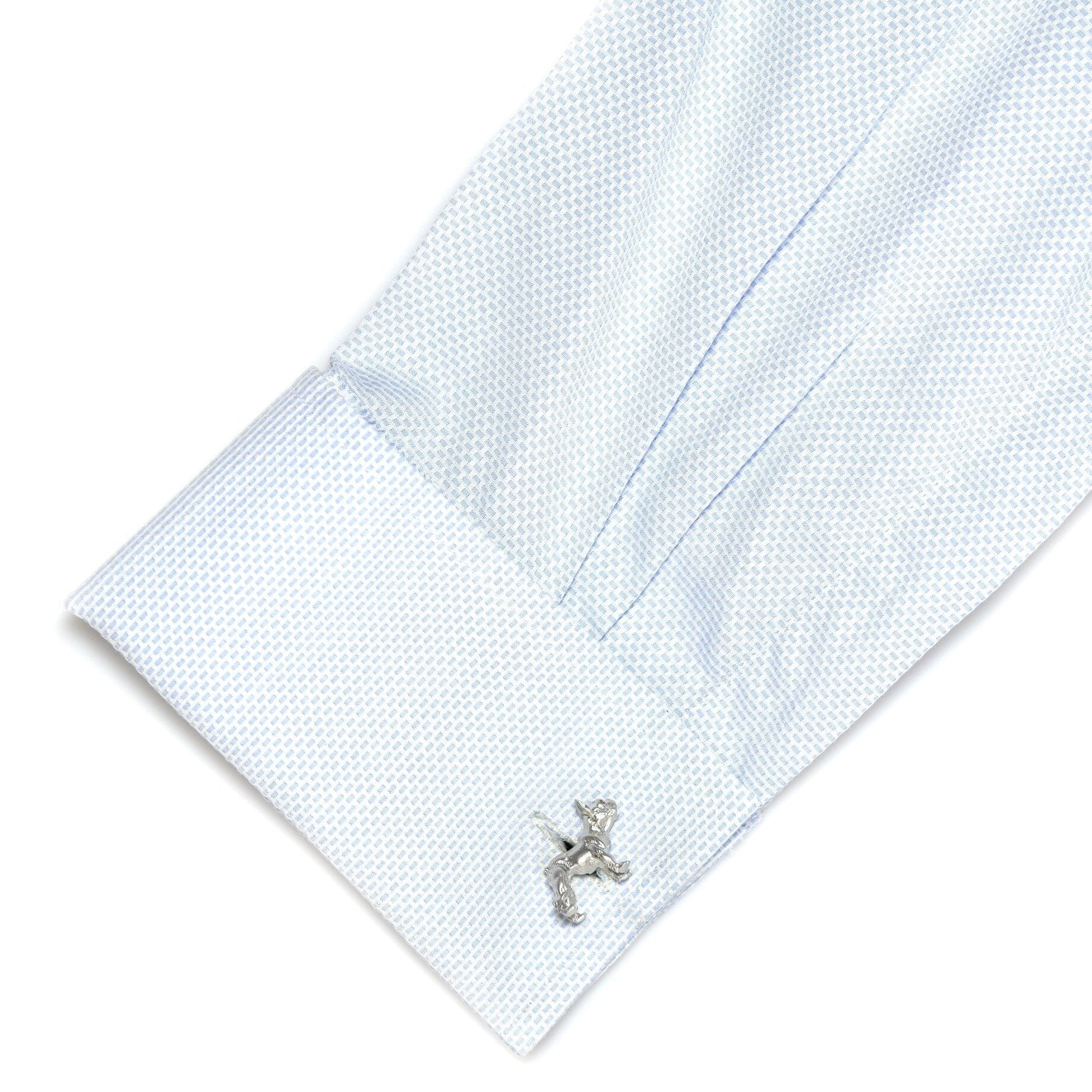 Silver Bulldog Cufflinks with Brown Crystal Eyes Novelty Cufflinks Clinks Australia 