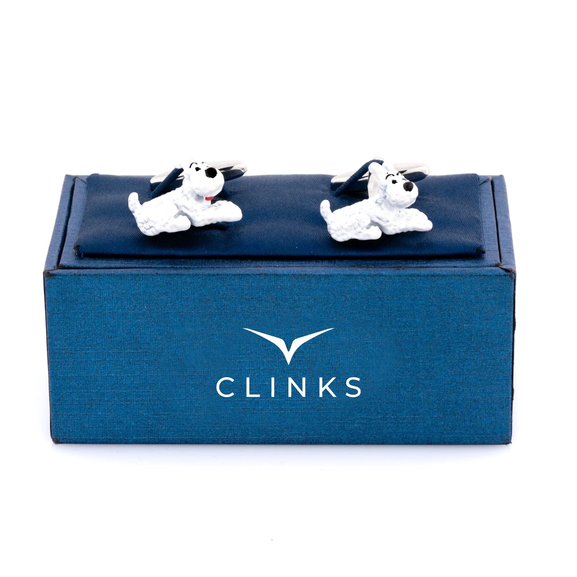 "Snowy" Tintin White Terrier Dog Cufflinks Novelty Cufflinks Clinks Australia 