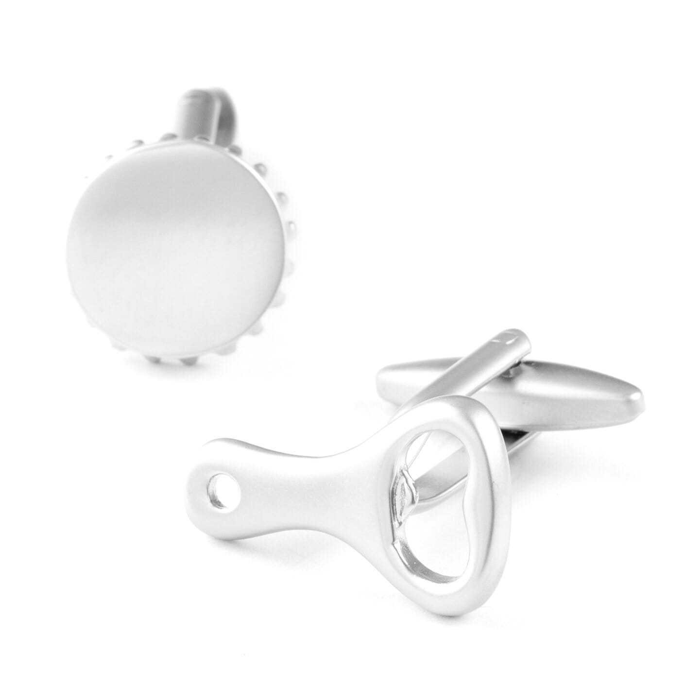 Silver Bottle Cap & Opener Cufflinks Novelty Cufflinks Clinks Australia 