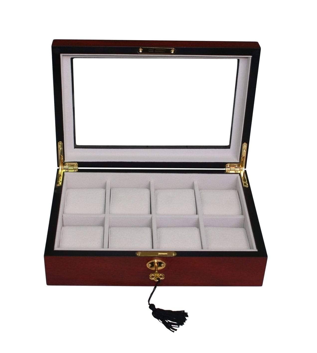 Cherry Wooden Watch Box for 8 Watches Watch Boxes Clinks 