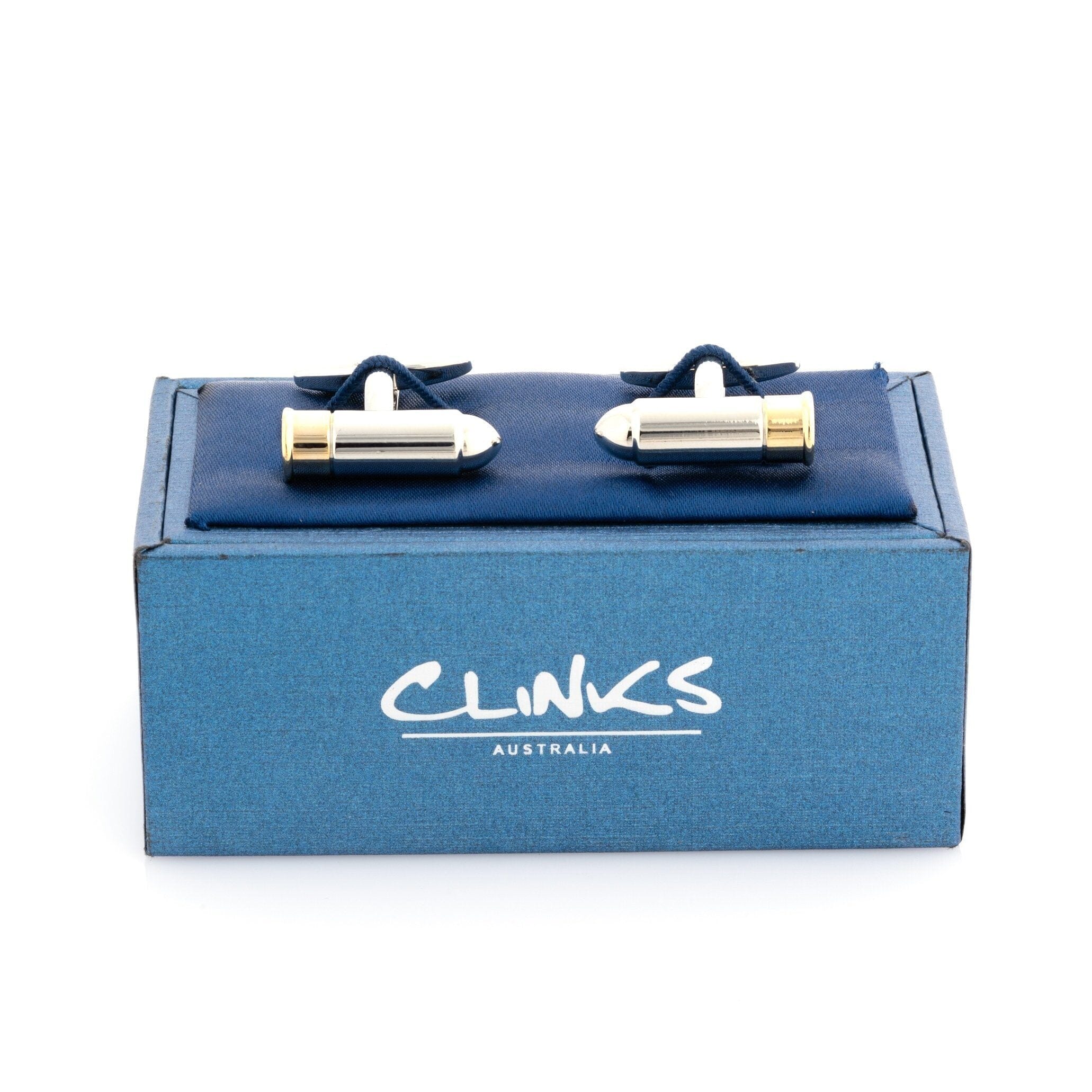 Silver/Gold Bullet Cufflinks Novelty Cufflinks Clinks Australia 