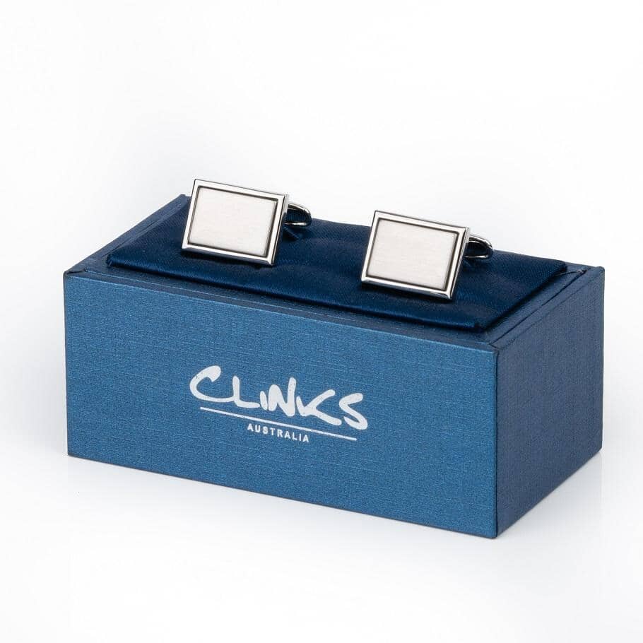 Plain Engravable Rectangle Cufflinks Classic & Modern Cufflinks Clinks Australia 