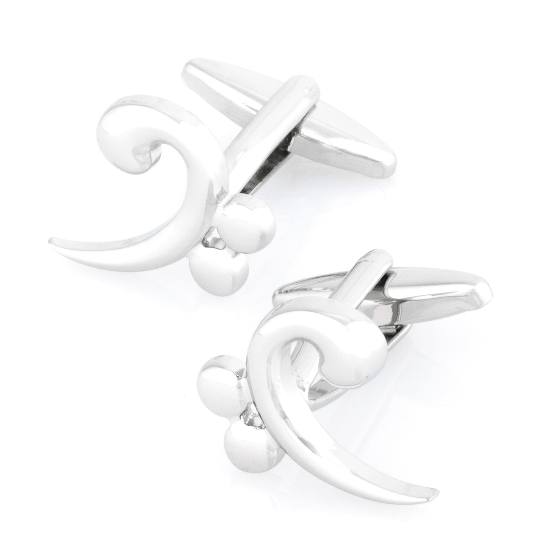 Bass Clef Silver Cufflinks Silver Cufflinks Clinks Australia 