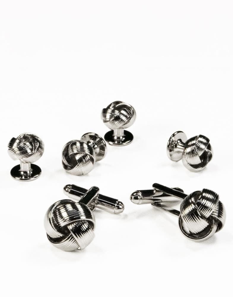 Silver Love knots Cufflinks and Stud Set Stud Sets Cristoforo Cardi Default 