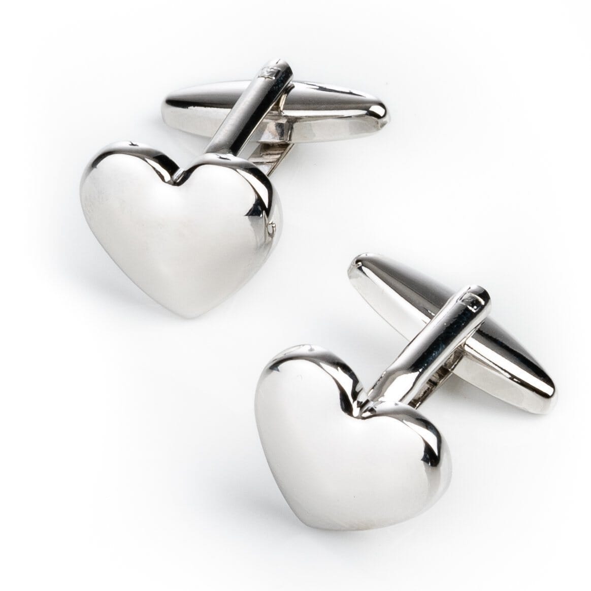 Silver Heart Engravable Cufflinks Classic & Modern Cufflinks Clinks Australia 