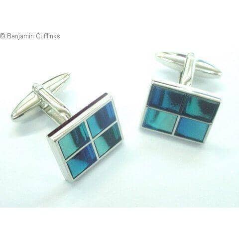 Window Pane Cufflinks Blue Classic & Modern Cufflinks Clinks Australia Window Pane Cufflinks Blue 