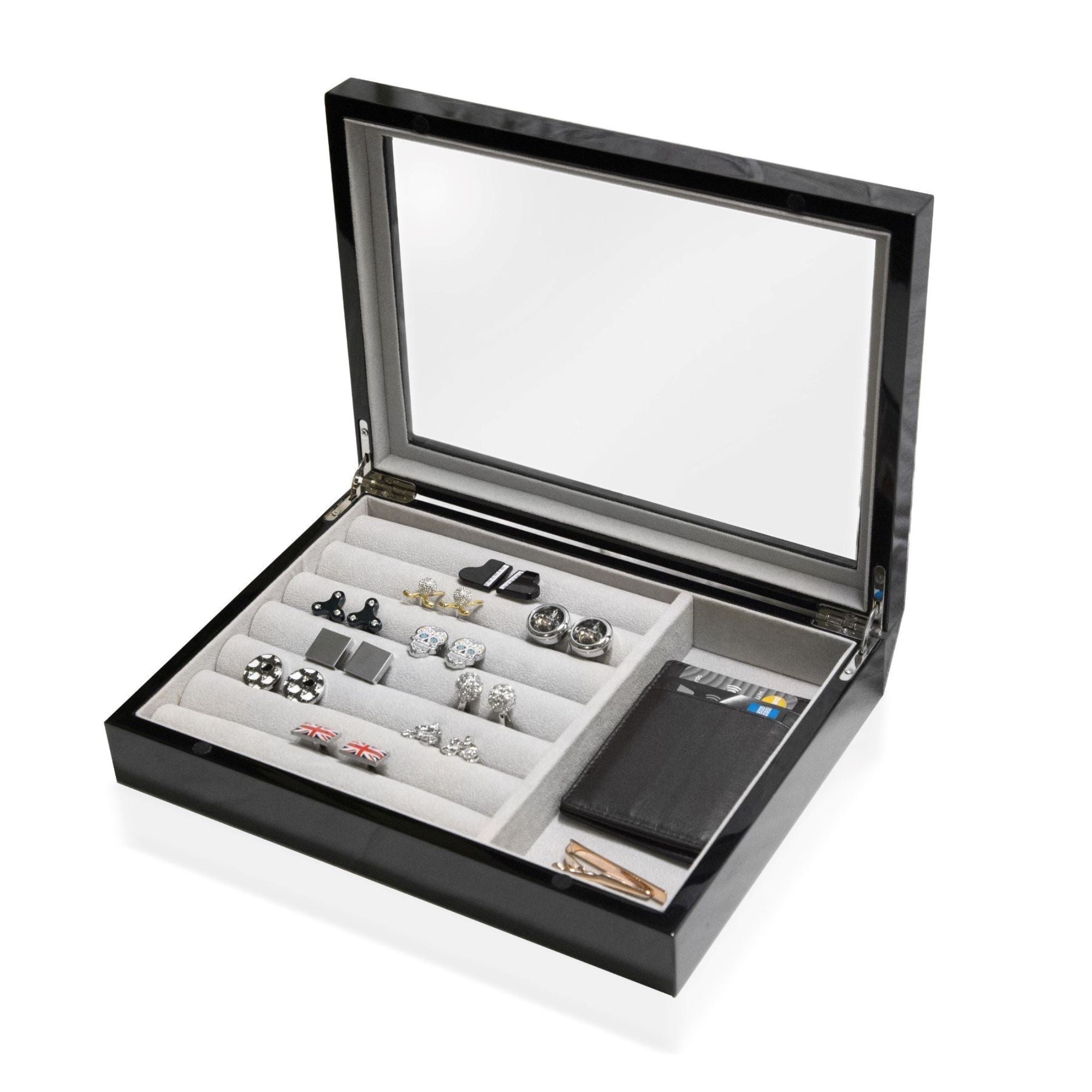 Medium Cufflink and Valet Box Black Cufflink Boxes Clinks Australia 