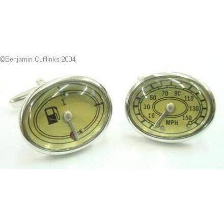 Yellow Petrol Gauge & Speedo Cufflinks Novelty Cufflinks Clinks Australia Yellow Petrol Gauge & Speedo Cufflinks 