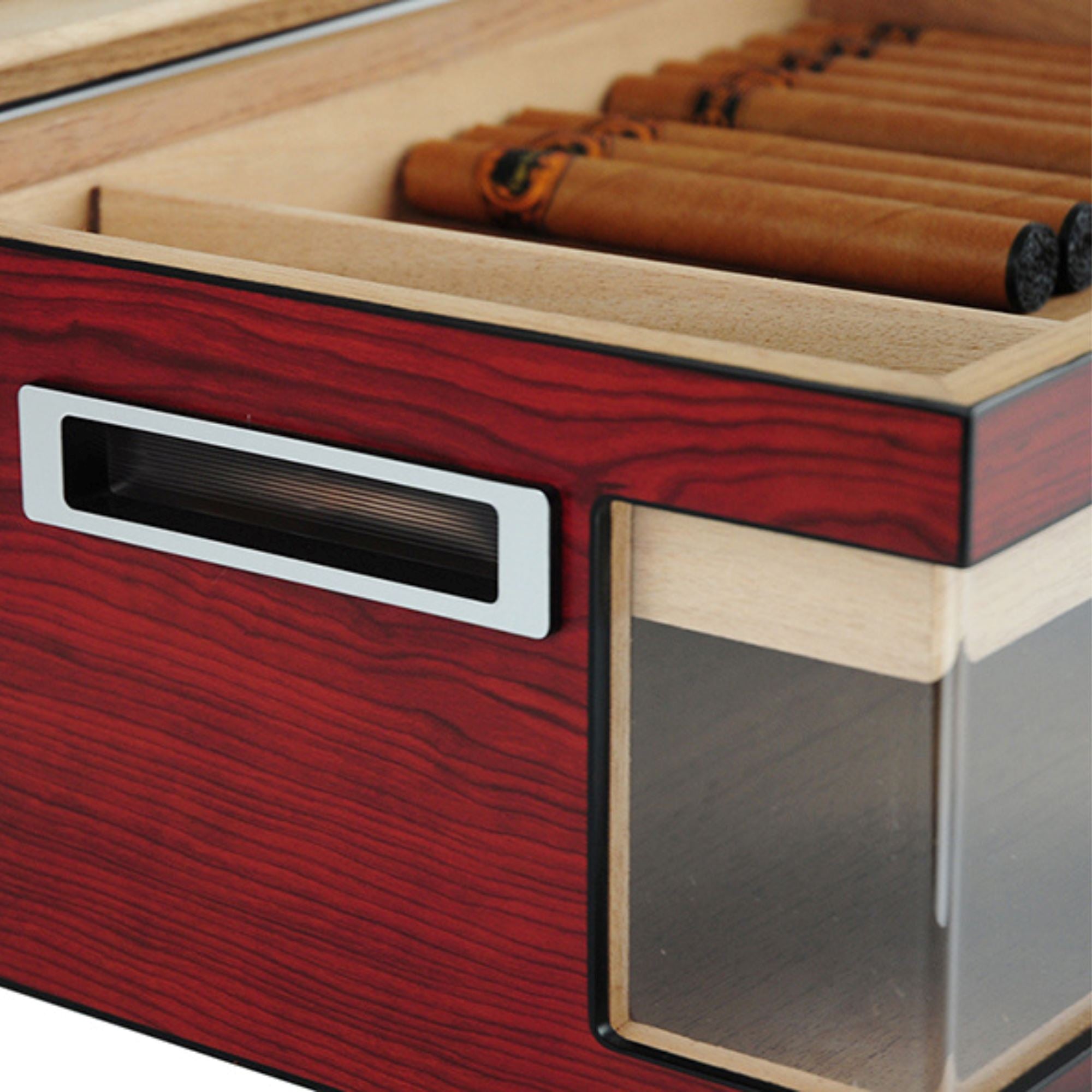 120 CT Brown Cigar Humidor Spanish Cedar Box for Cigars Cigar Boxes Clinks 