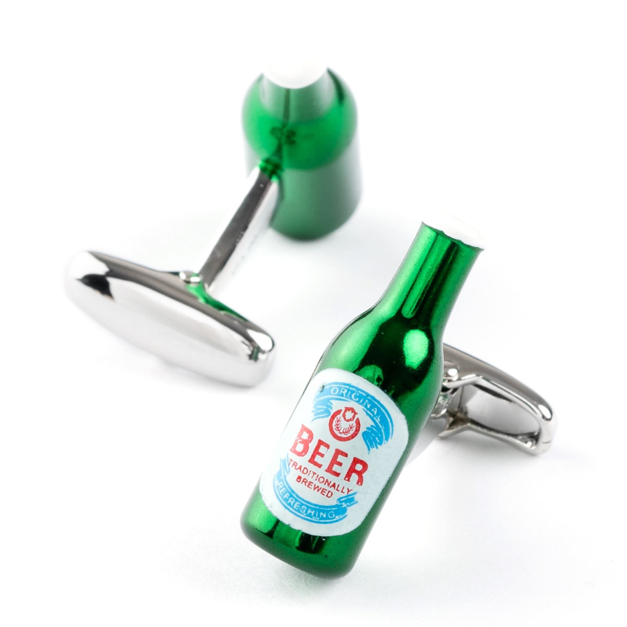 Italian Style Green Beer Bottle Cufflinks Novelty Cufflinks Clinks Australia 