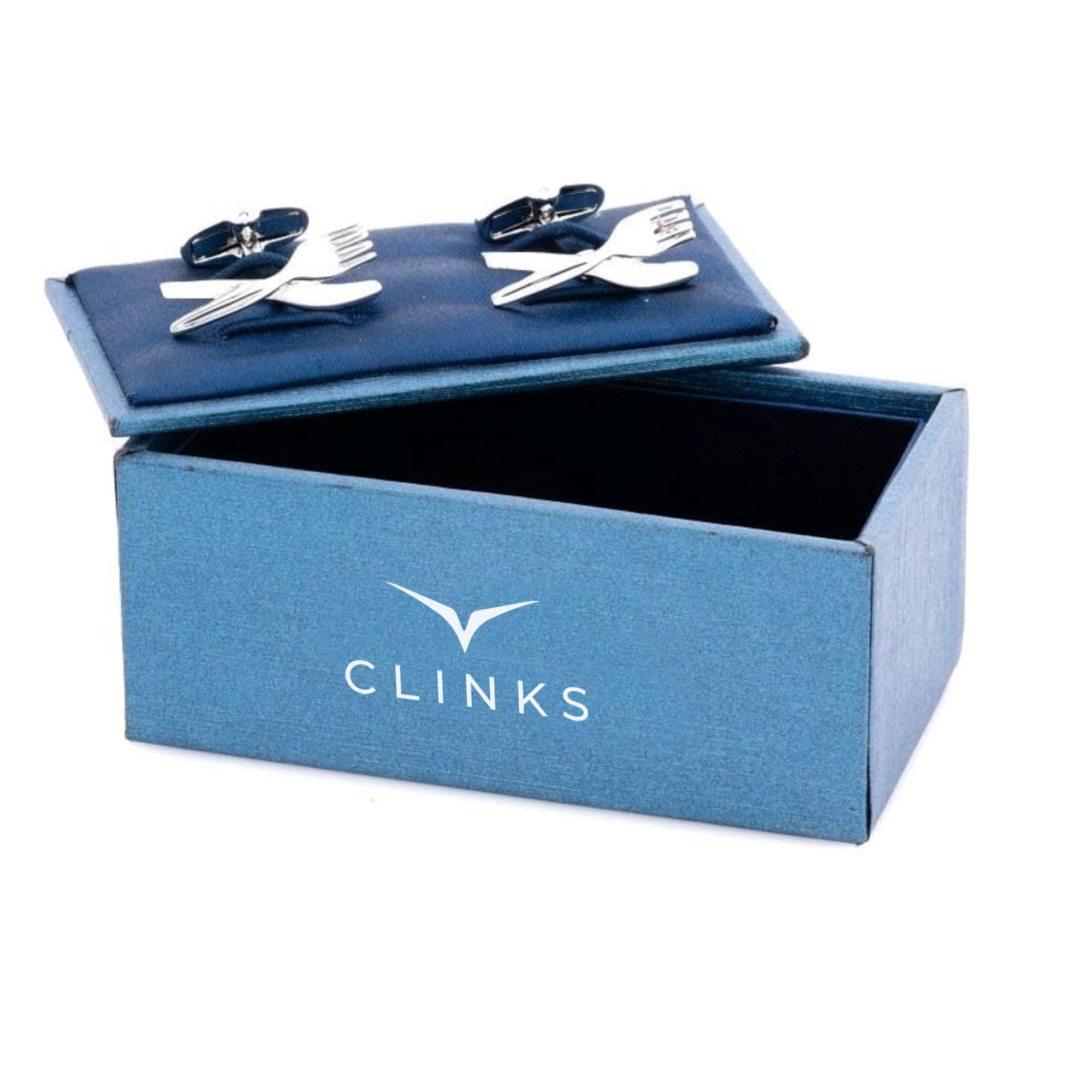 Knife and Fork Cufflinks Silver Novelty Cufflinks Clinks Australia 