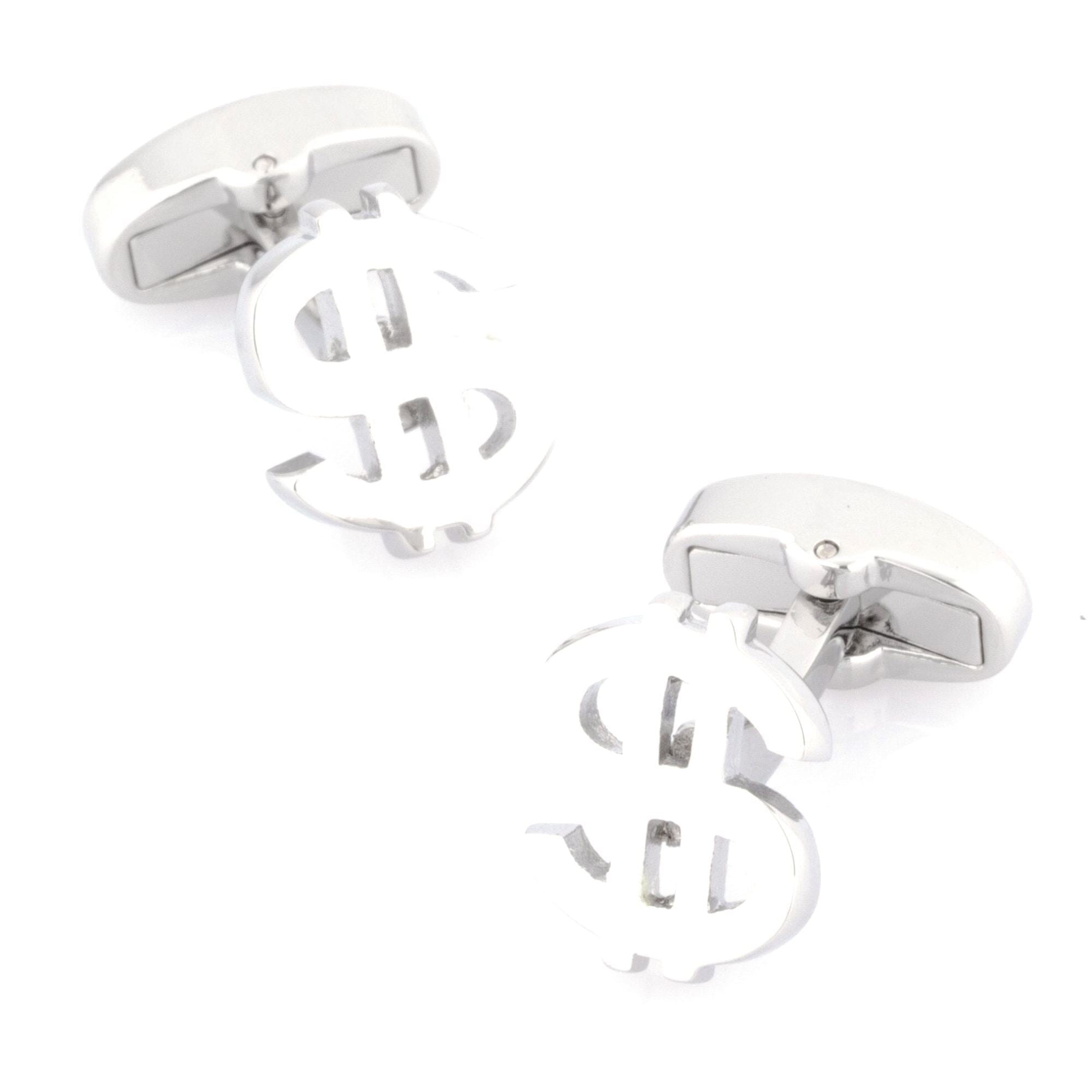 "$" Silver Dollar Sign Cufflinks Novelty Cufflinks Clinks Australia 