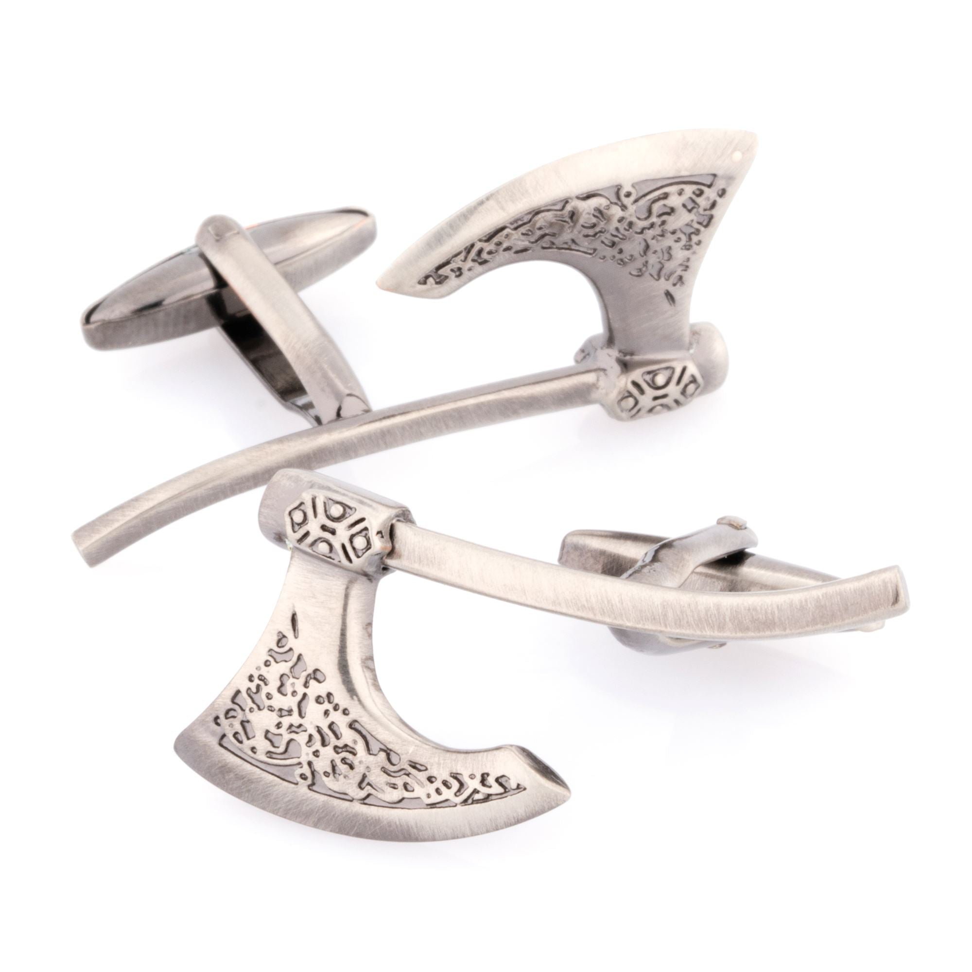 Medieval Axe Cufflinks in Burnished Silver Novelty Cufflinks Clinks Australia 